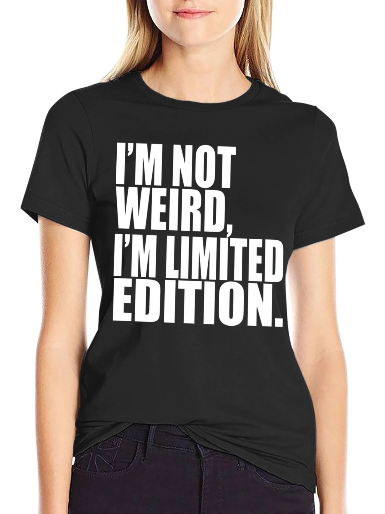 Black I'm Not Weird, I'm Limited Edition Men's Black T-Shirt view 2