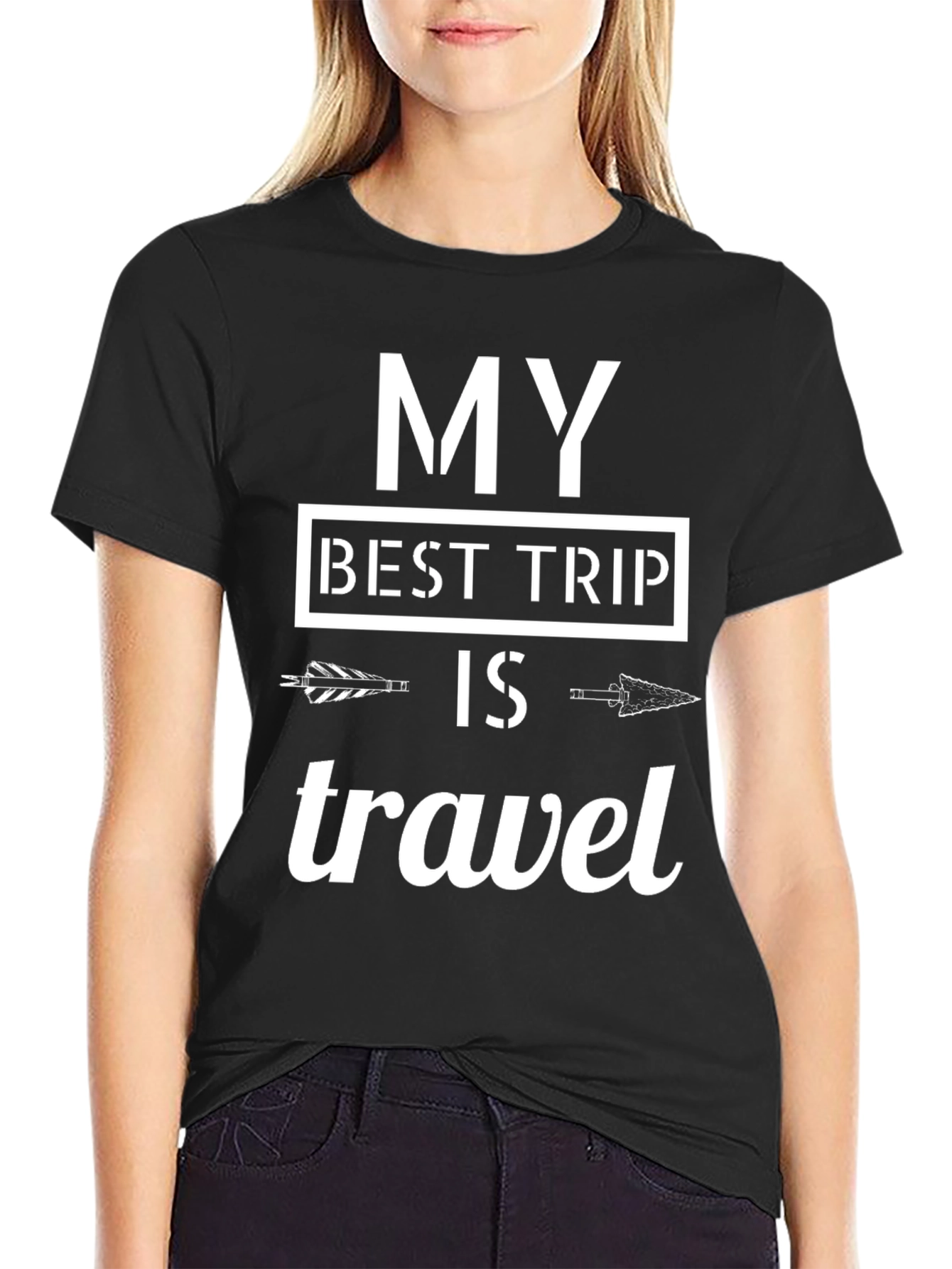Black My Best Trip is Travel T-Shirt - Adventure Tee view 2