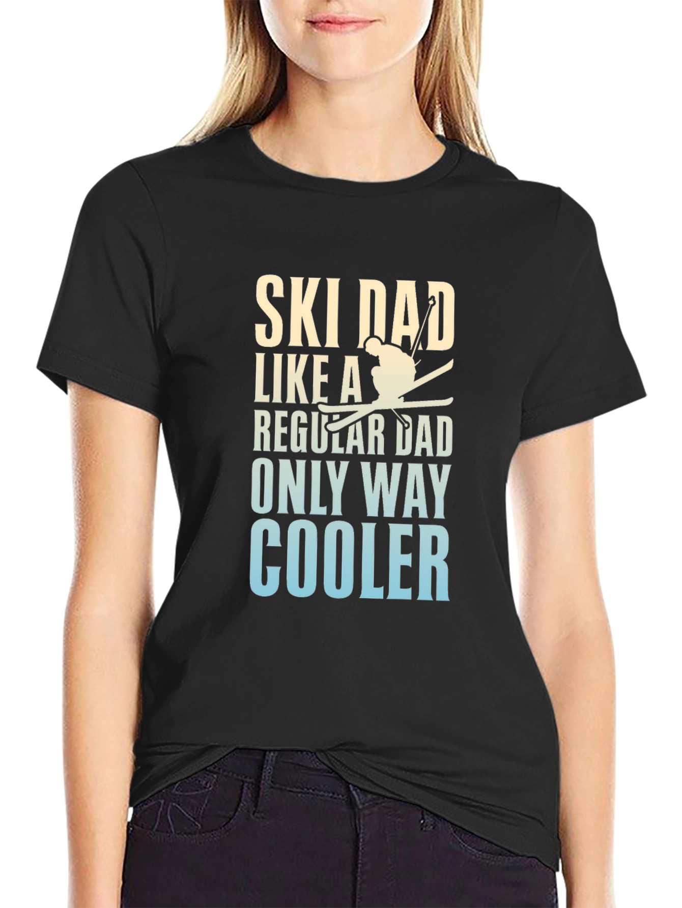 Black Ski Dad T-Shirt - Only Way Cooler view 2