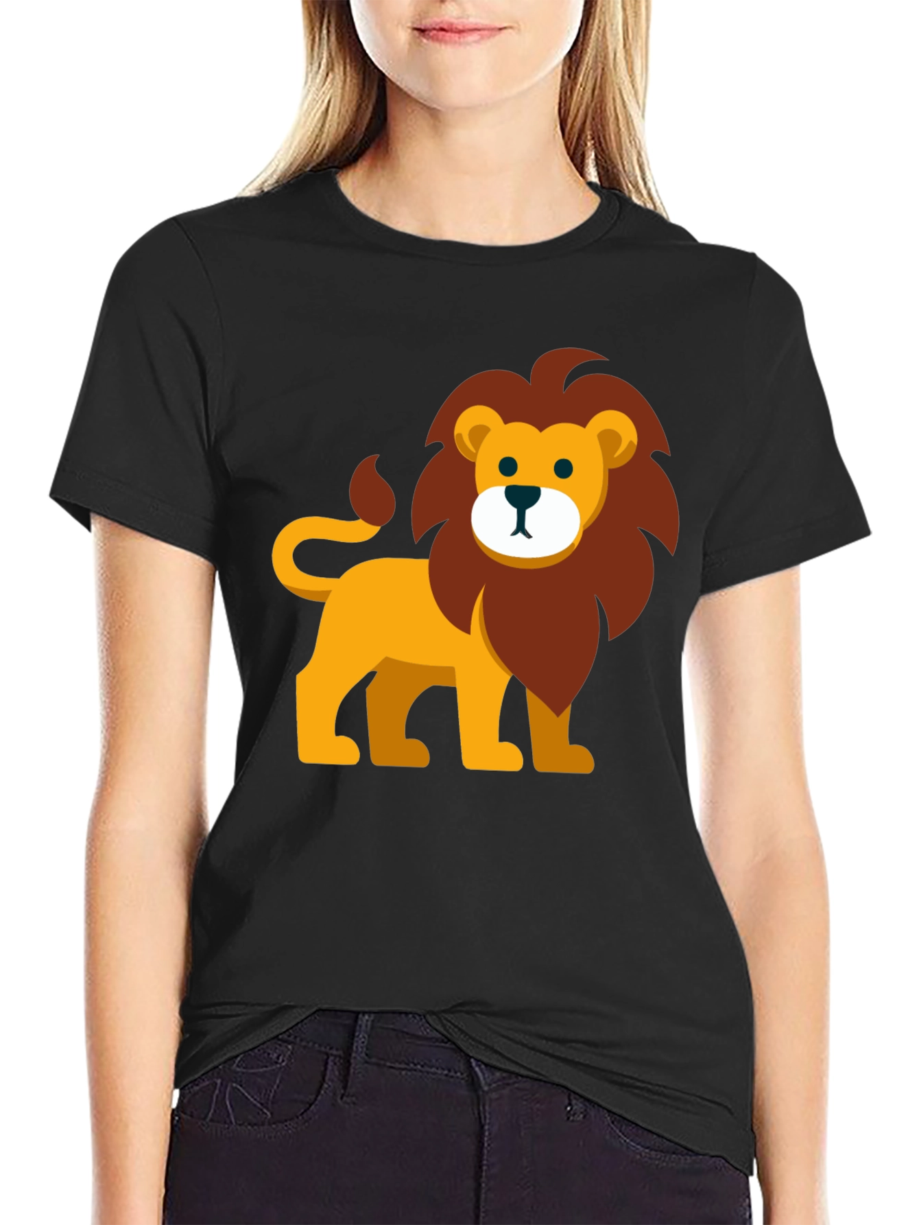 Black Lion Graphic Tee - Fun Animal Print view 2