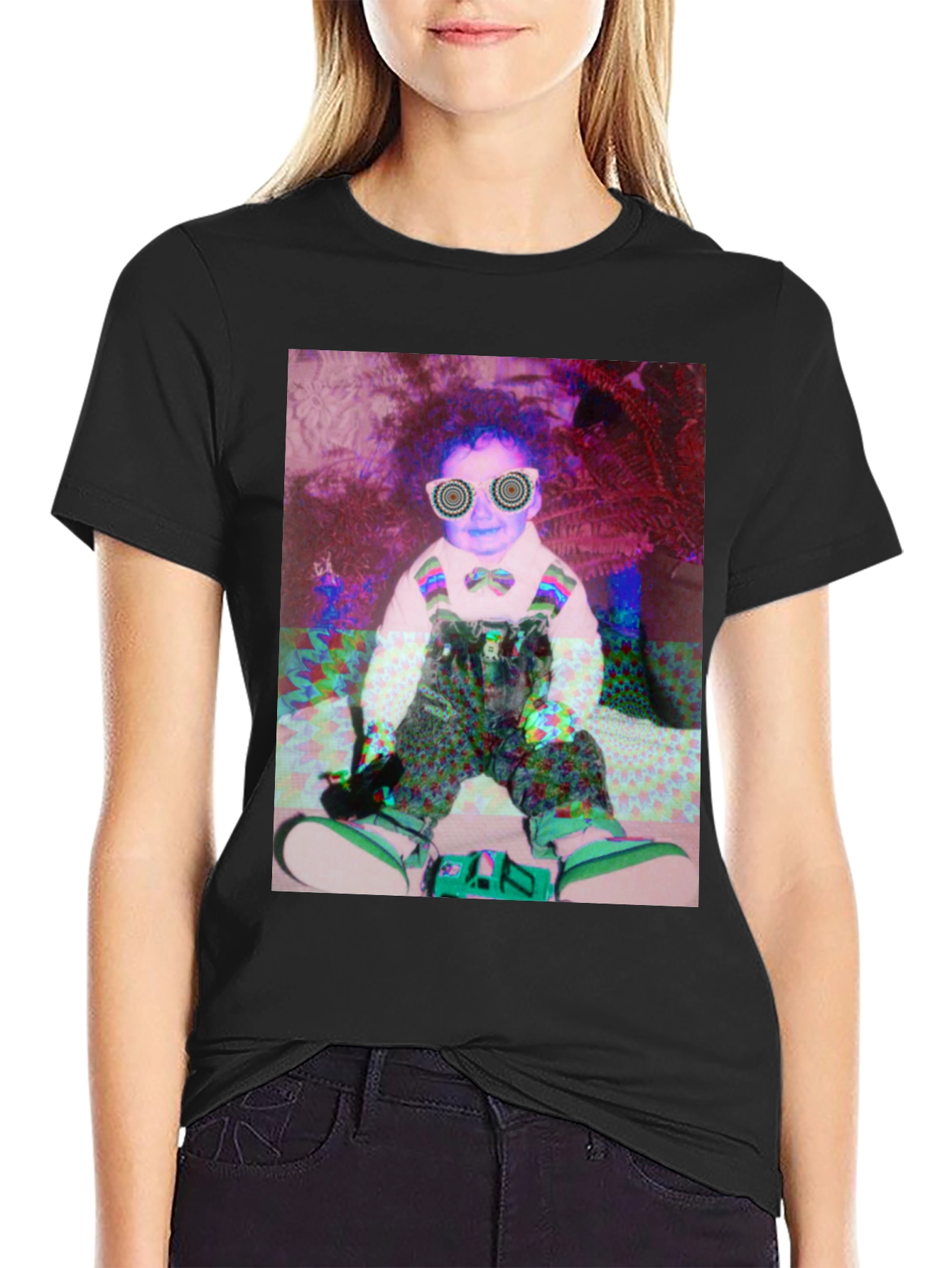 Black Psychedelic Baby Graphic Tee view 2