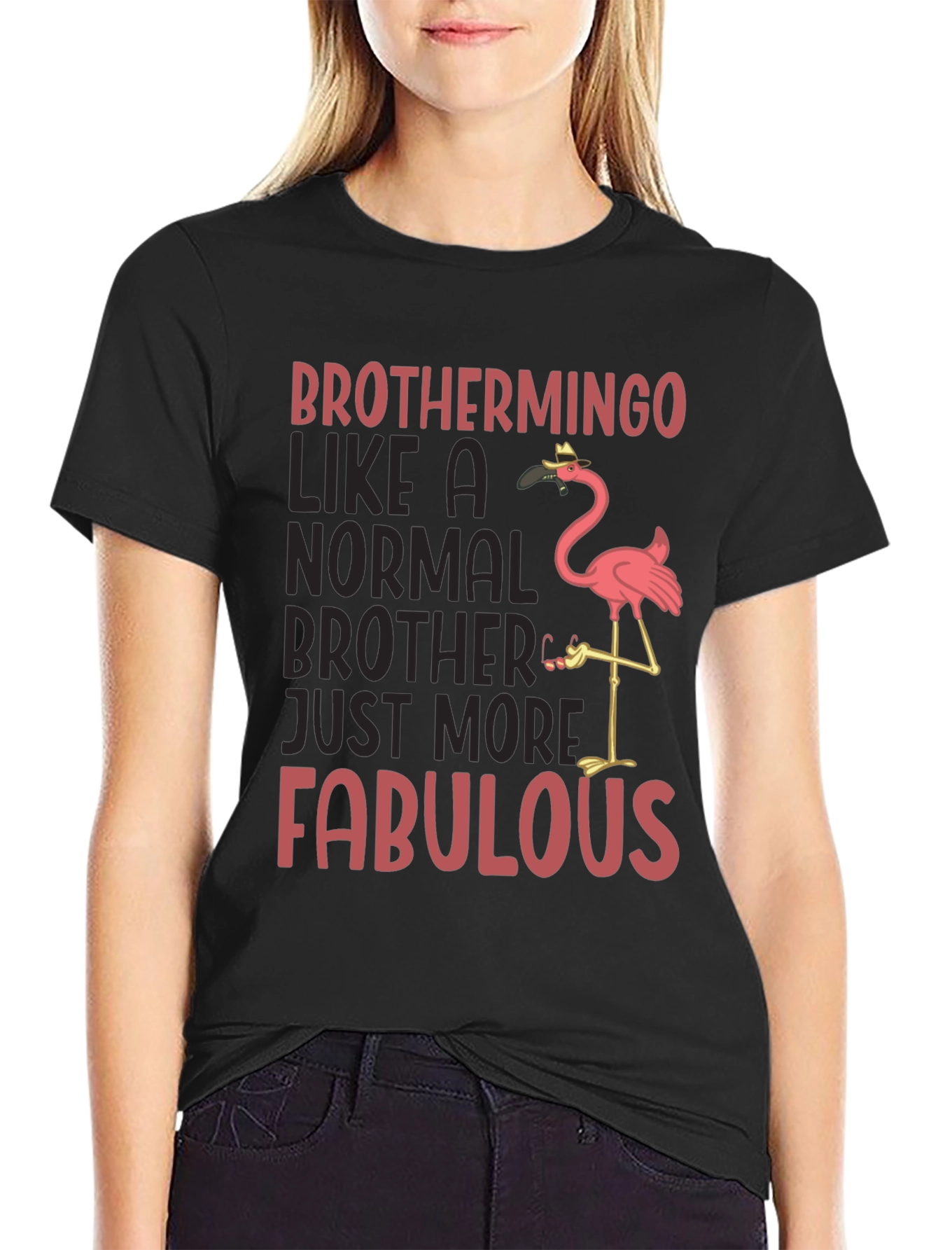 Black Brothermingo Fabulous Flamingo T-Shirt view 2