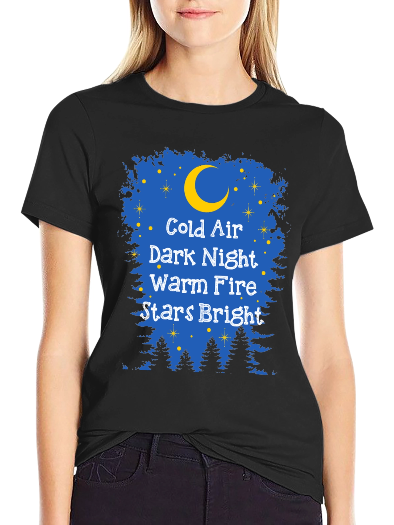 Black Cold Air Dark Night Graphic Tee view 2