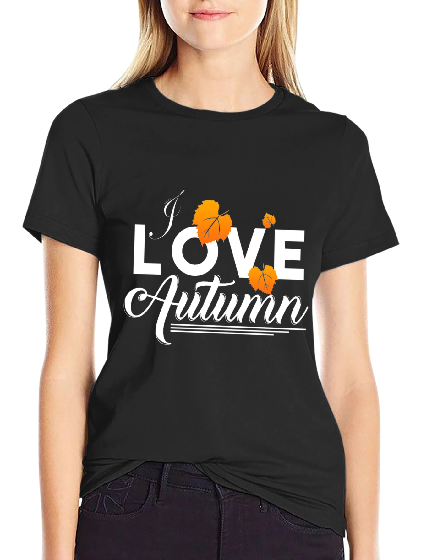 Black I Love Autumn Black Graphic Tee view 2