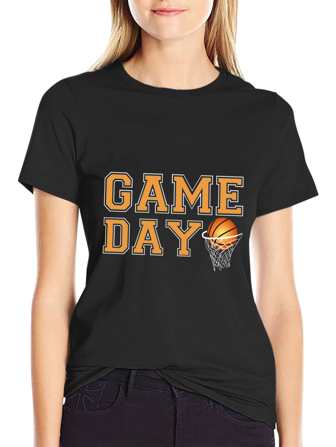 Black Game Day Basketball Graphic T-Shirt view 2