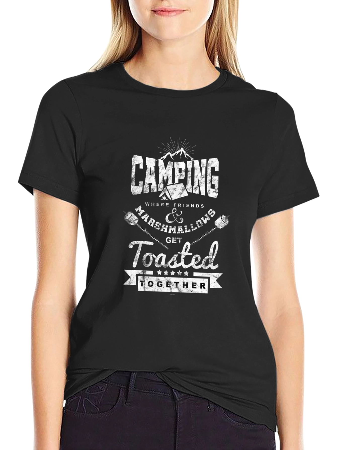 Camping Marshmallow Toasted Together Graphic T-Shirt - 2