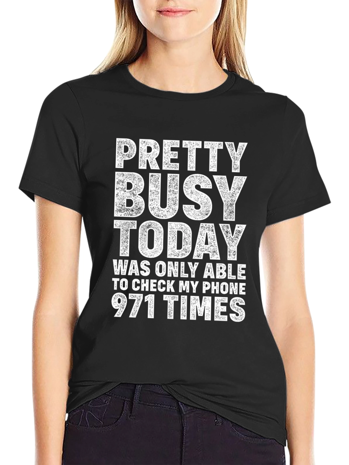 Black Pretty Busy Today Graphic T-Shirt view 2