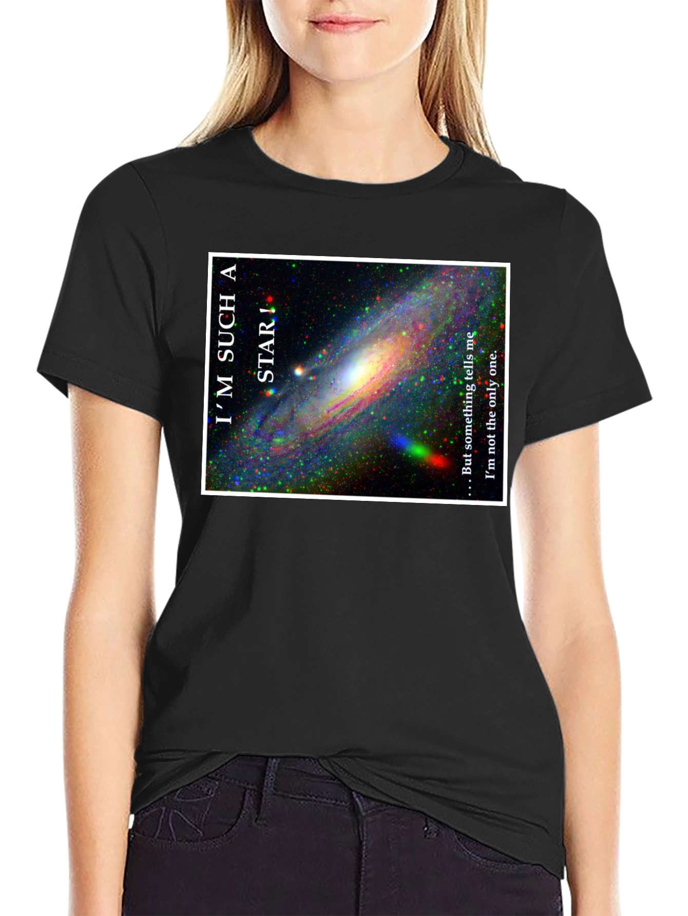 Black I'm Such a Star Galaxy Graphic T-Shirt view 2