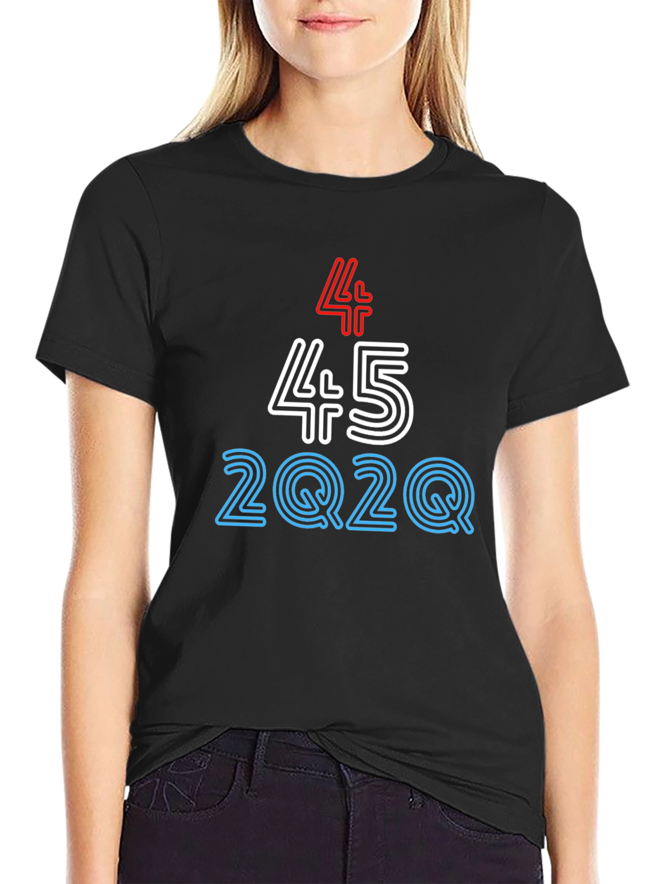 Black 45 2Q2Q Graphic Tee - Bold Statement T-Shirt view 2