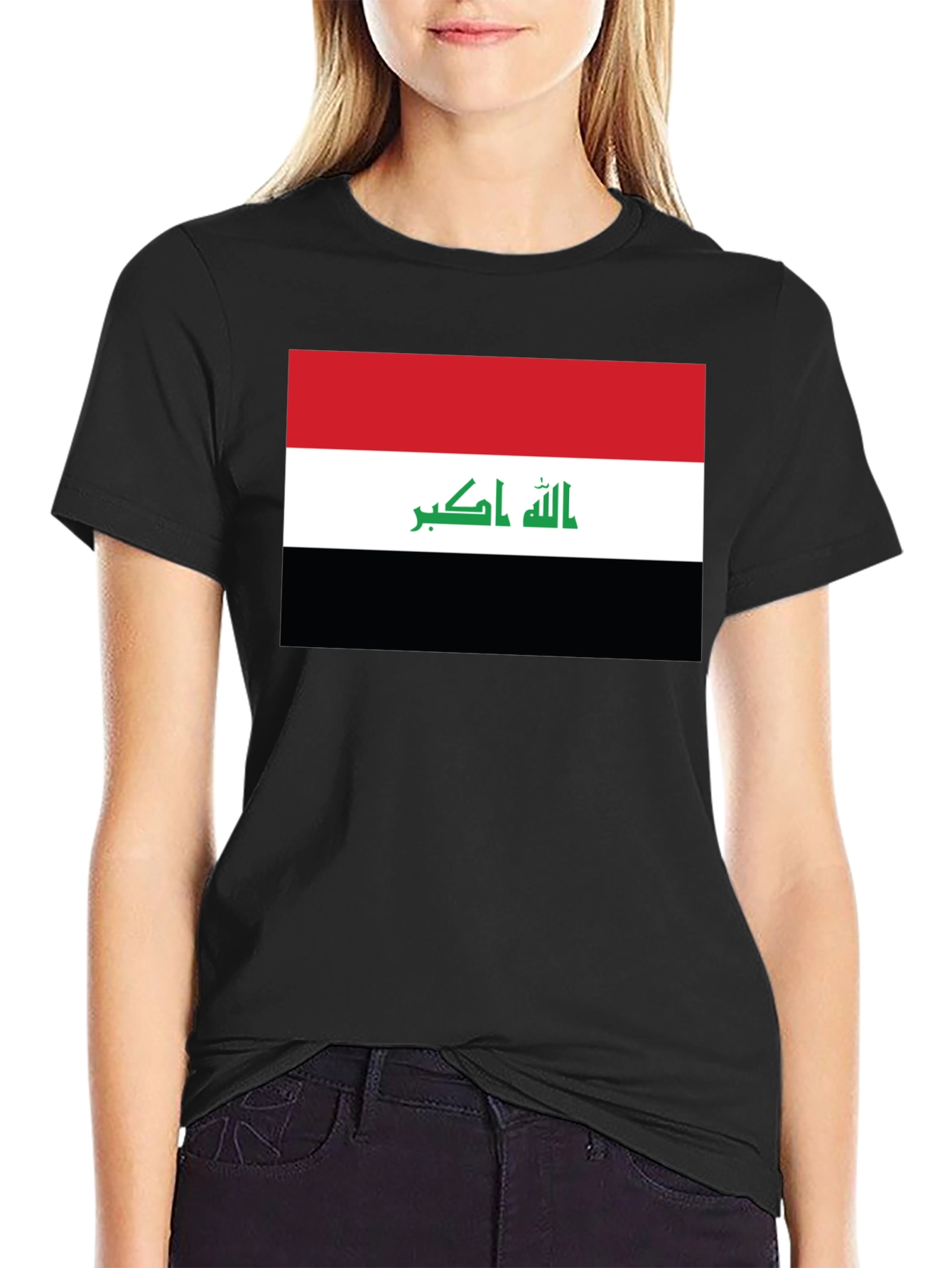 Black Iraq Flag T-Shirt - Show Your Pride view 2