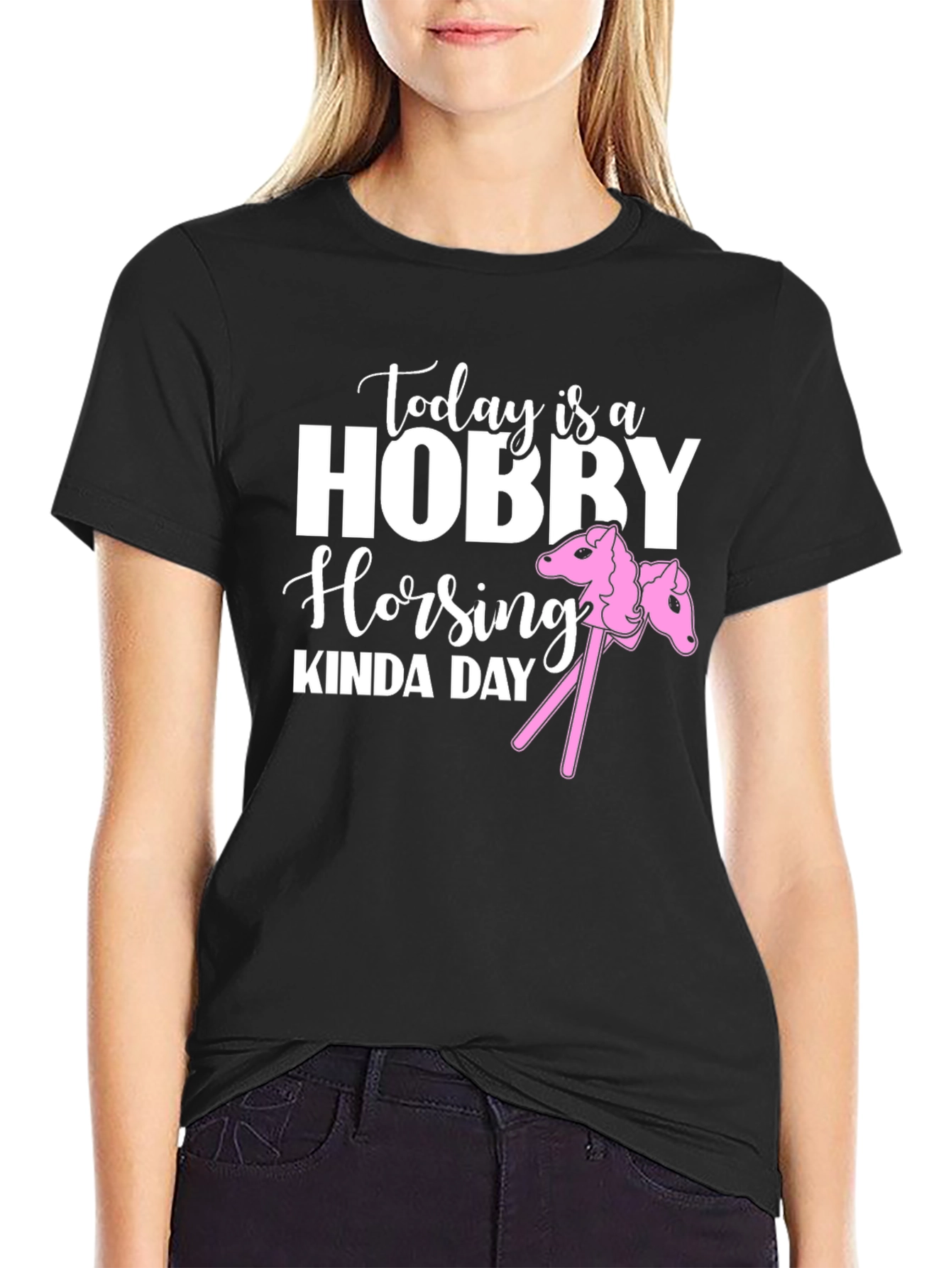 Black Hobby Horsing Kinda Day Graphic Tee view 2