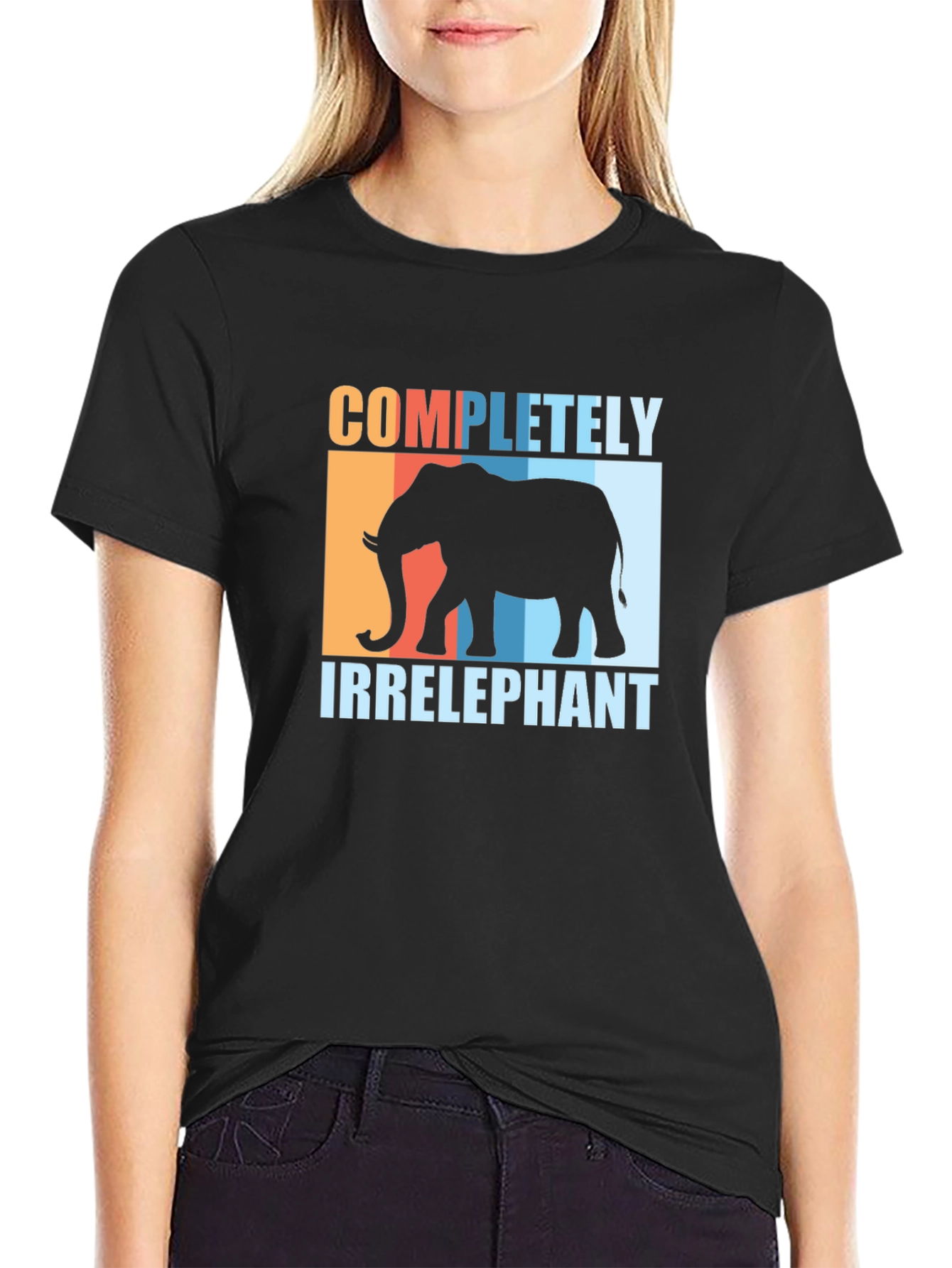 Black Irrelephant T-Shirt - Funny Elephant Graphic Tee view 2