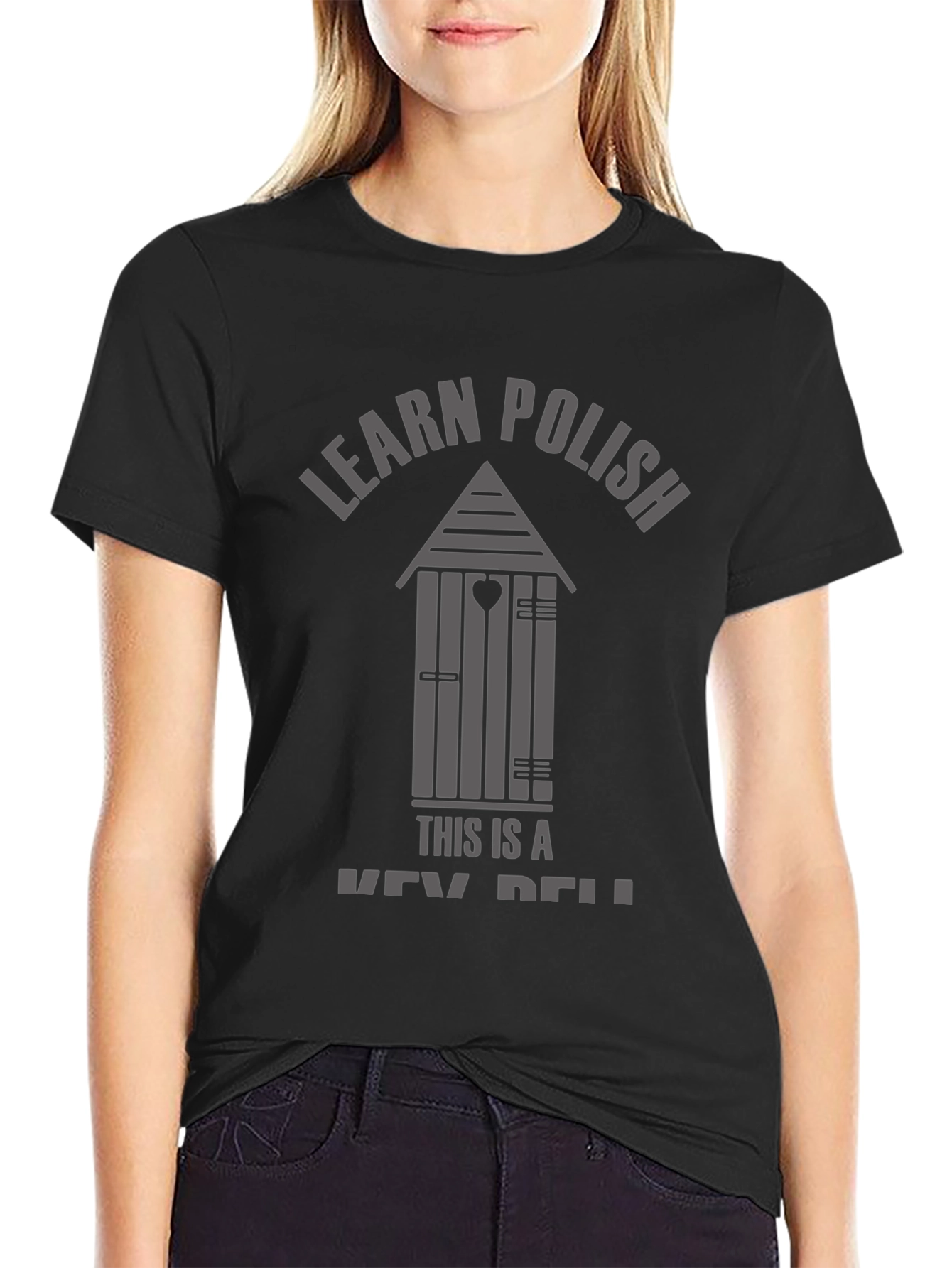 Black Learn Polish Key Bell Graphic Tee view 2
