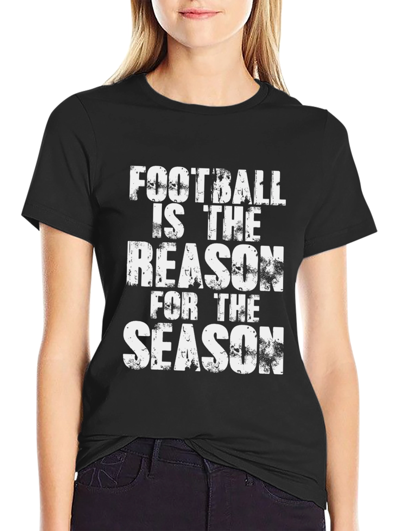 Black Football Season T-Shirt - Reason for the Season view 2