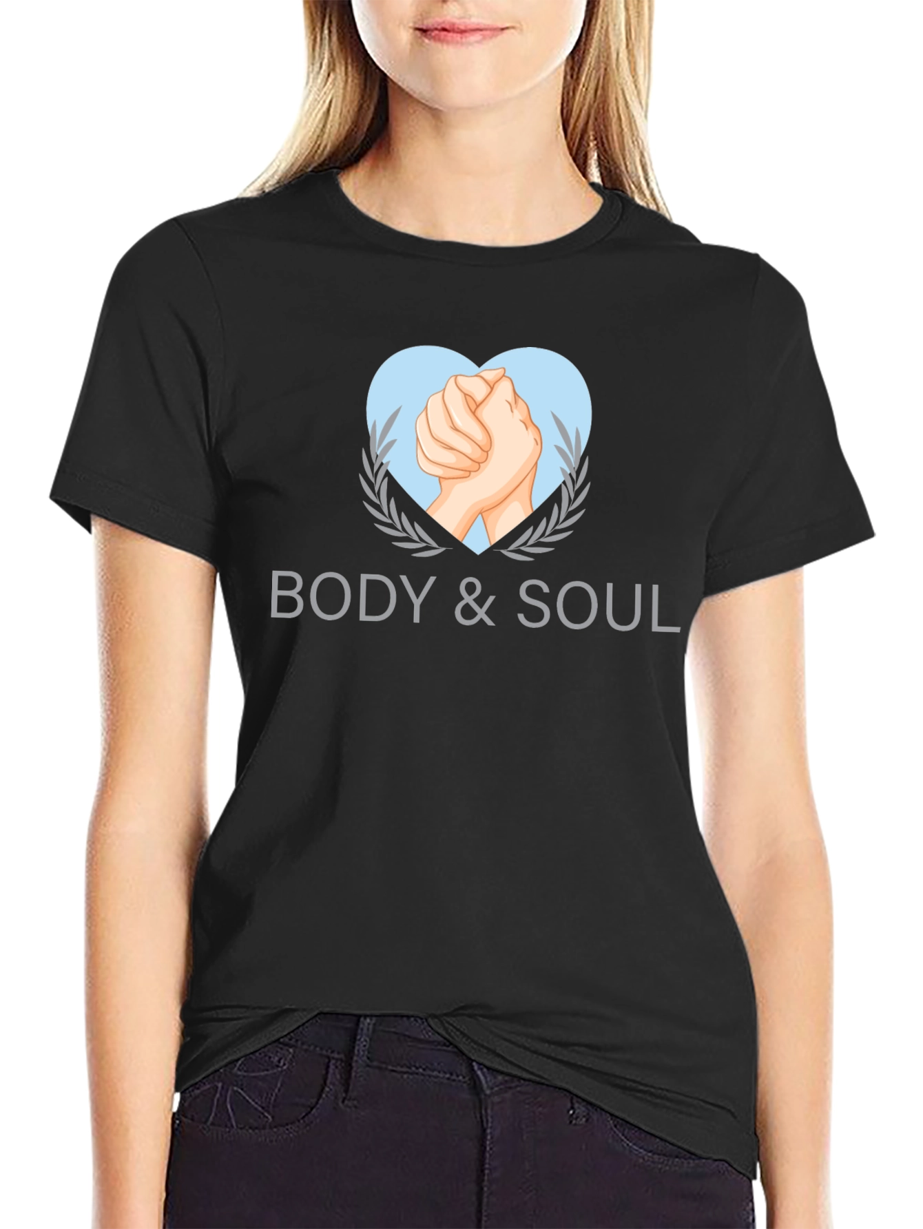 Black Body & Soul Graphic Tee - Stylish Black T-Shirt view 2