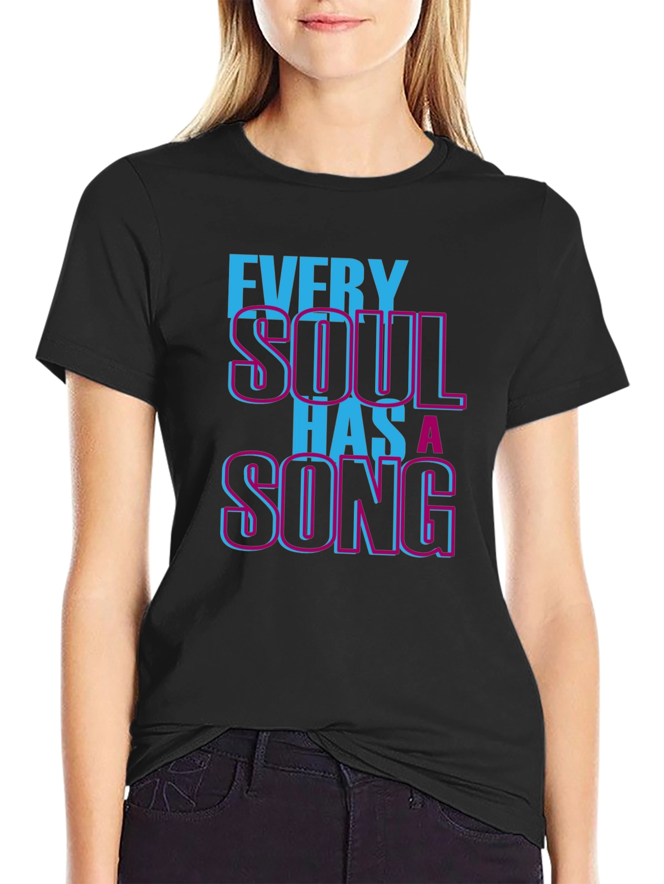 Black Every Soul Has a Song Graphic T-Shirt view 2