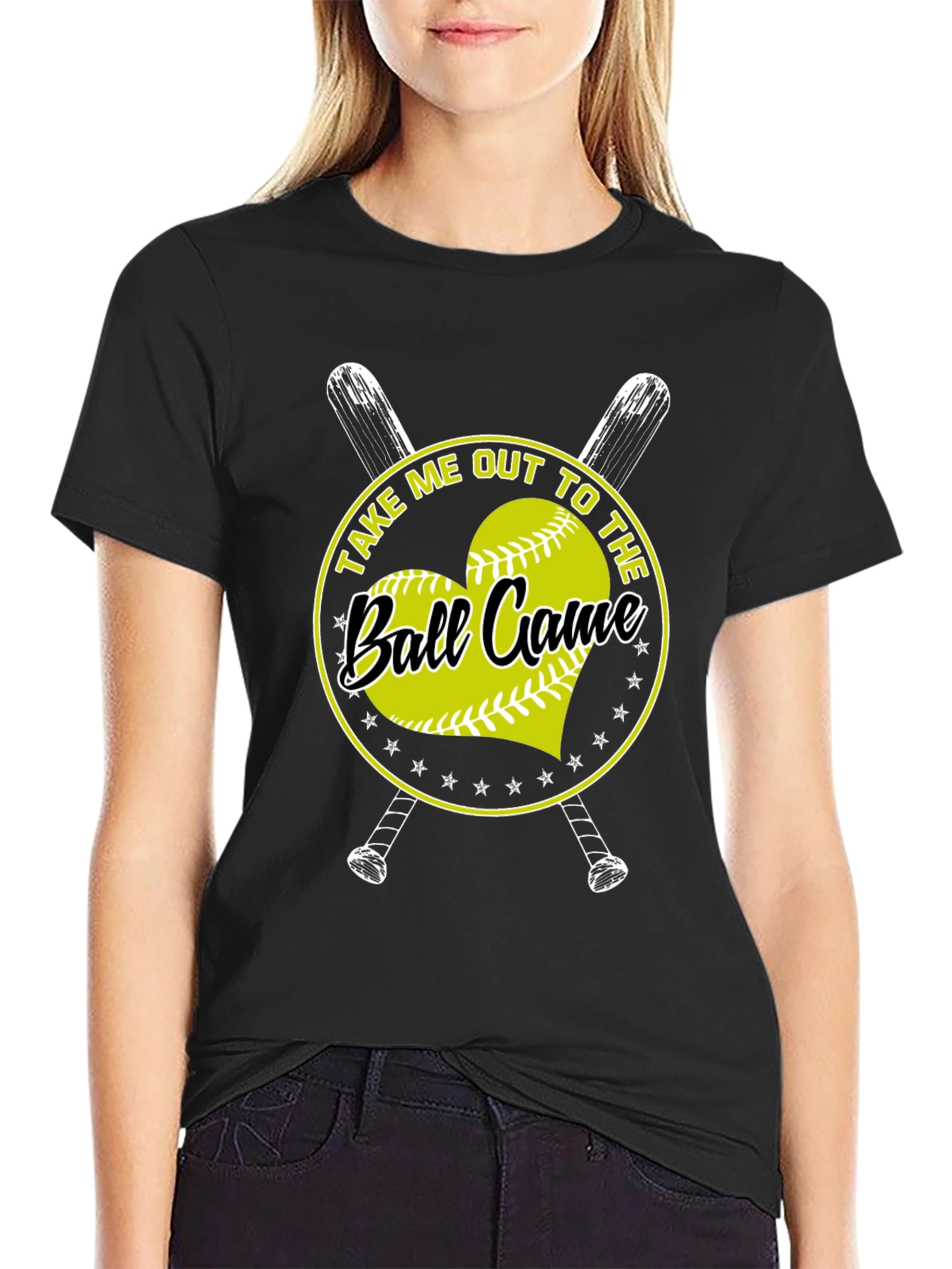 Black Take Me Out To The Ball Game Black T-Shirt view 2