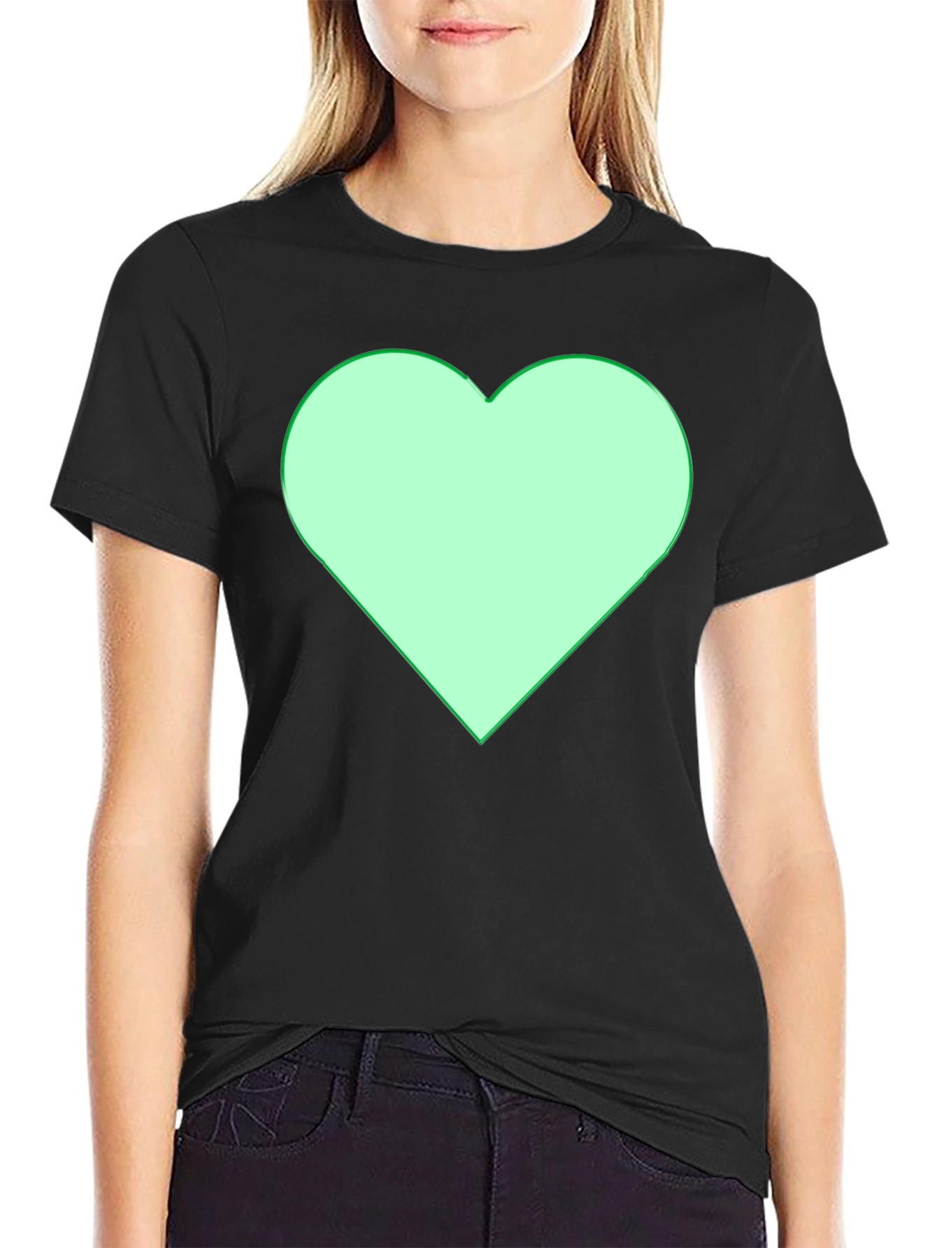 Black Heart Graphic Black T-Shirt view 2