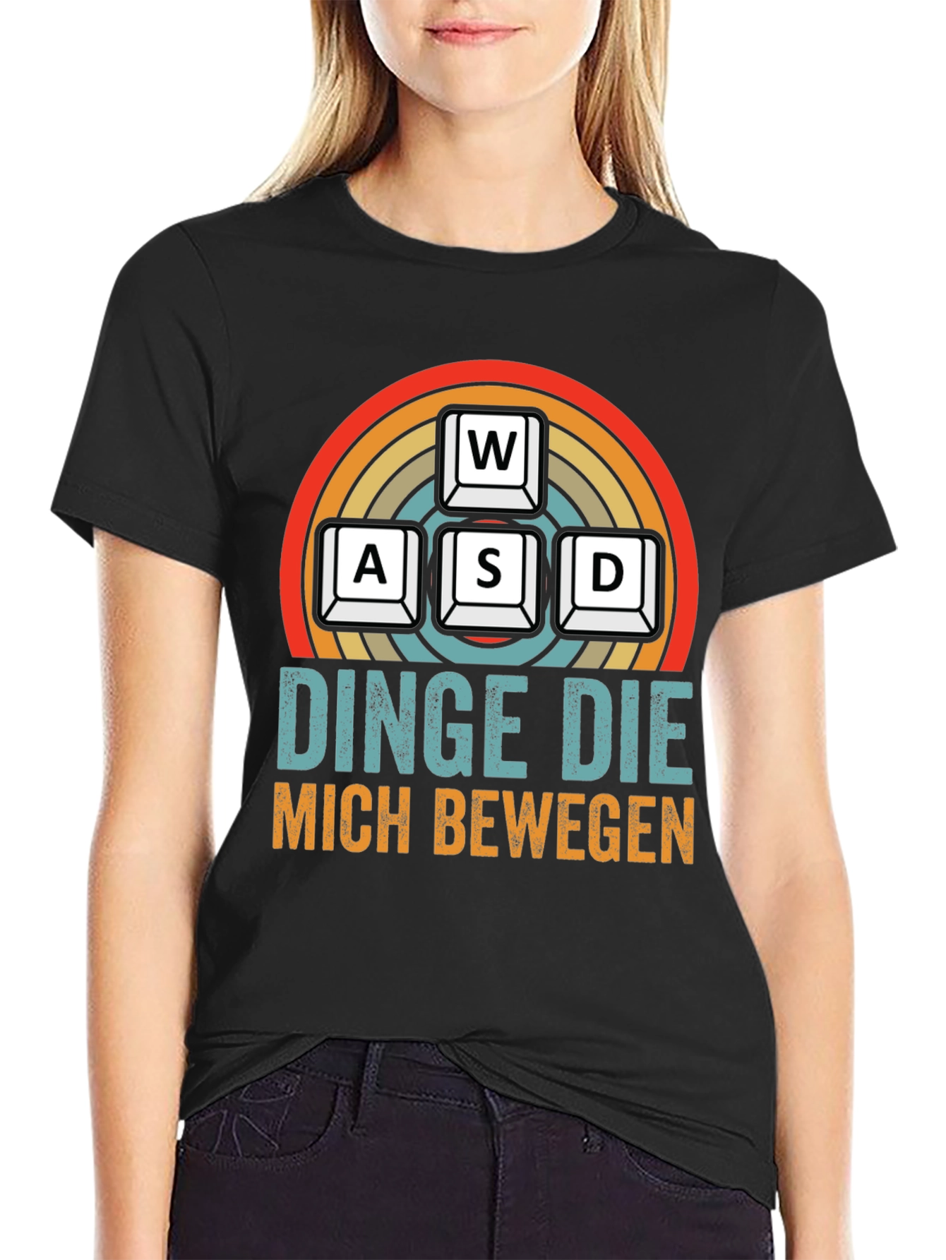 Black Gamer T-Shirt - WASD Keys - Dinge Die Mich Bewegen view 2