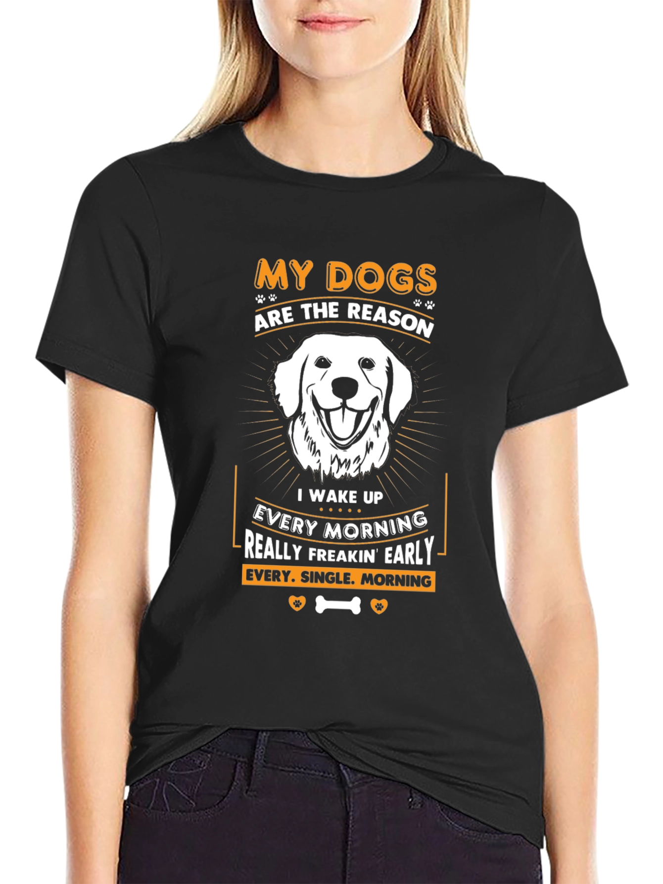 Black Dog Lover T-Shirt: "My Dogs are the Reason" view 2