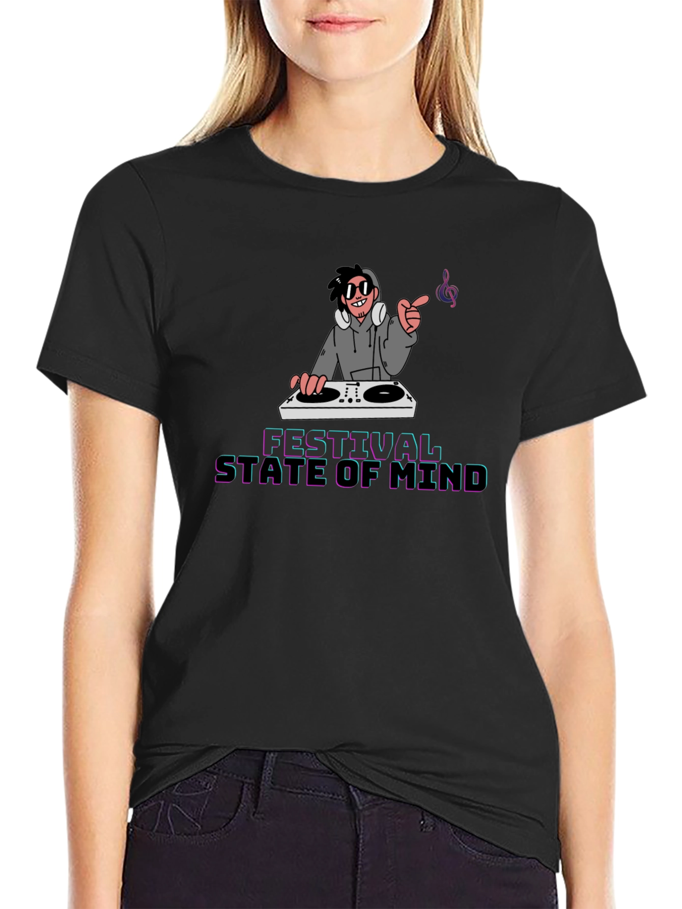 Black Festival State of Mind Graphic T-Shirt view 2