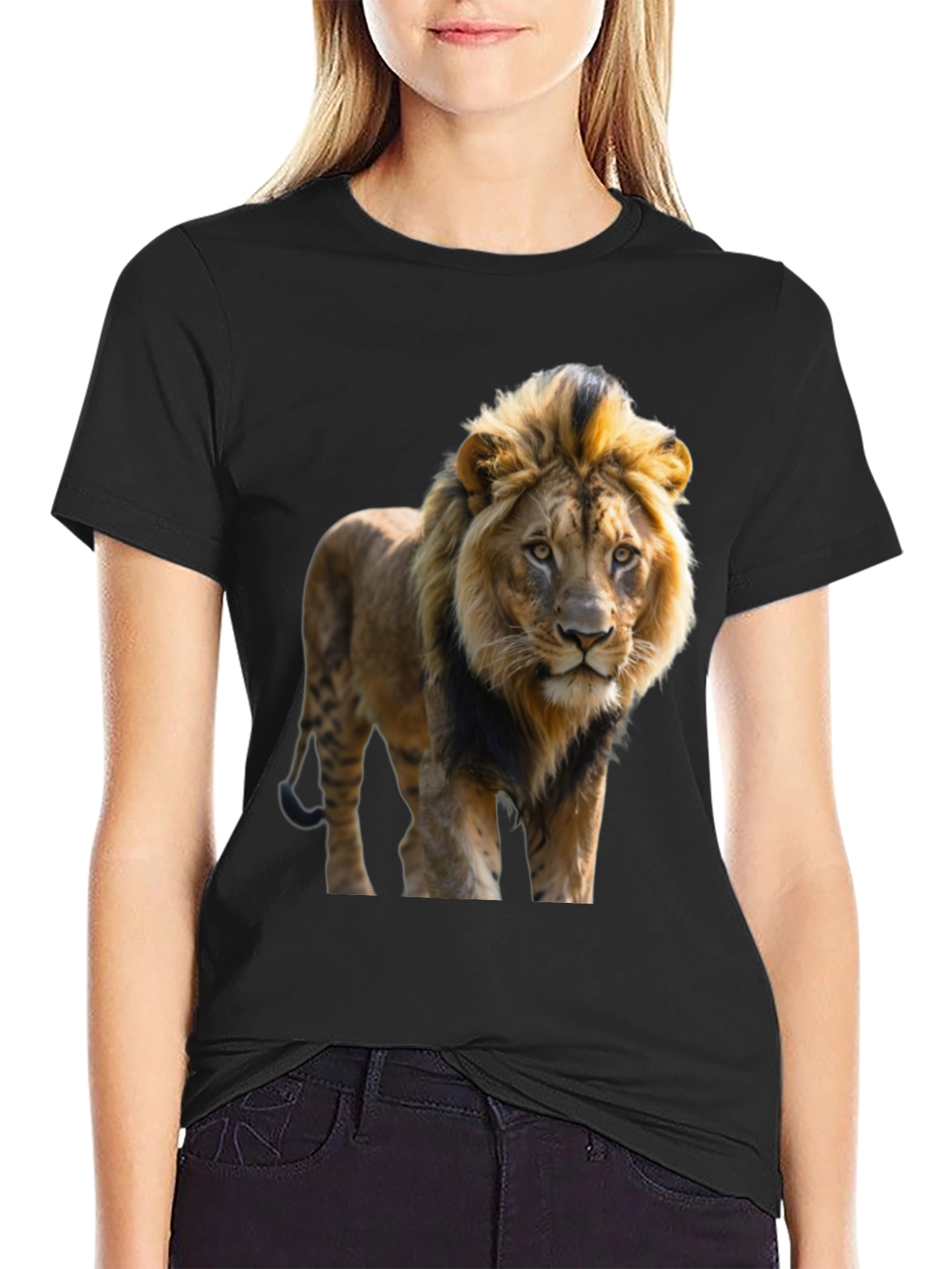 Black Lion Graphic Tee - Men's Black T-Shirt view 2