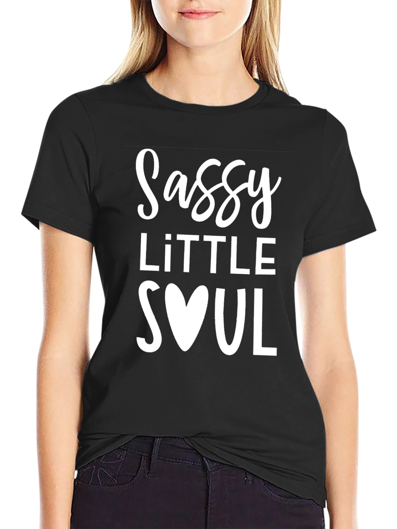Black Sassy Little Soul Graphic Tee - Black view 2