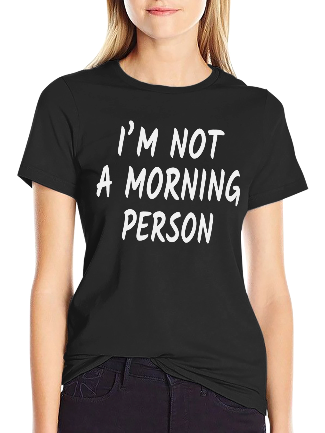 Black I'm Not A Morning Person Graphic T-Shirt view 2
