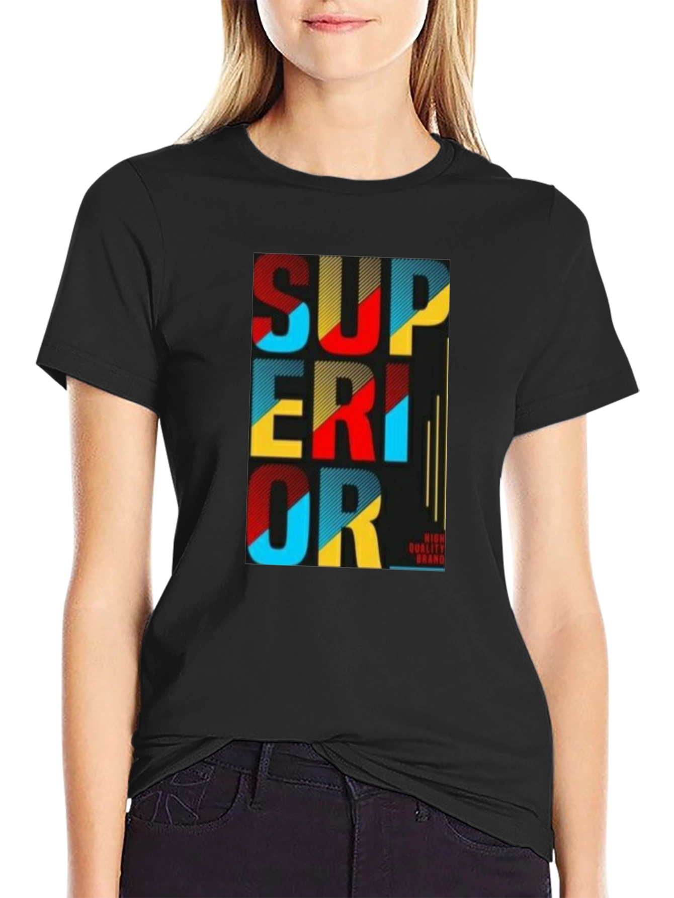Black Superior Graphic Print Tee - Black view 2