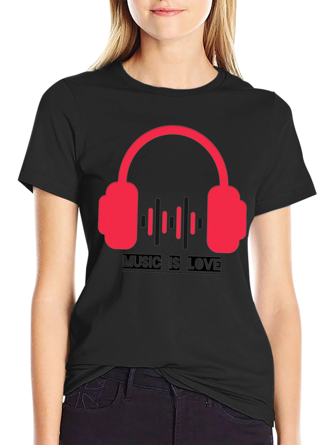Black Music is Love Graphic Tee - Black view 2