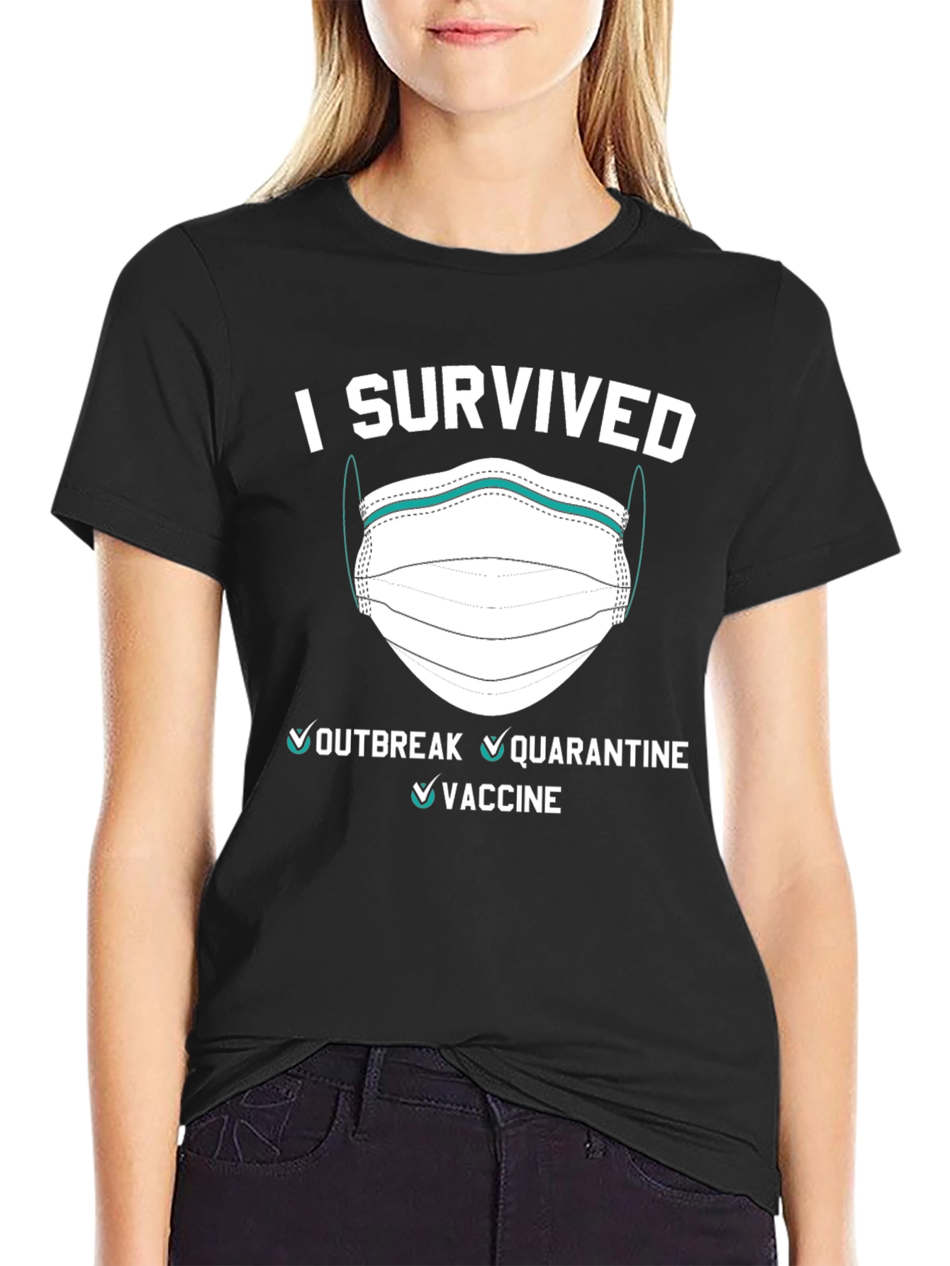 Black I Survived Pandemic T-Shirt view 2