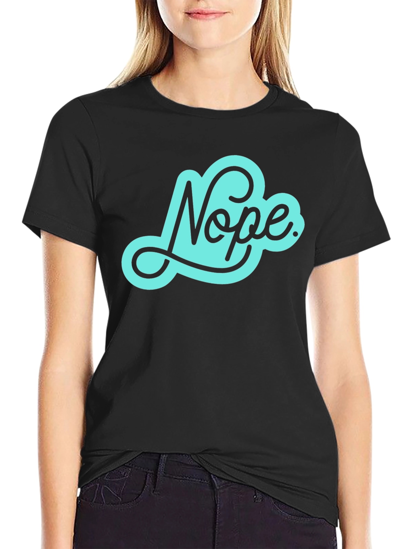 Black Nope Graphic Tee - Cool Casual Style view 2