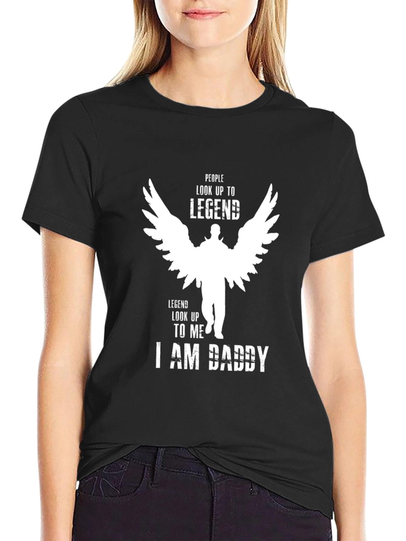 Black Legend Daddy Graphic Tee - Black Crew Neck view 2