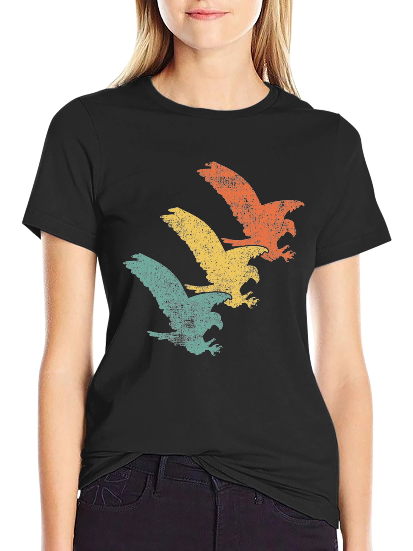 Black Retro Eagle T-Shirt - Vintage Graphic Tee view 2