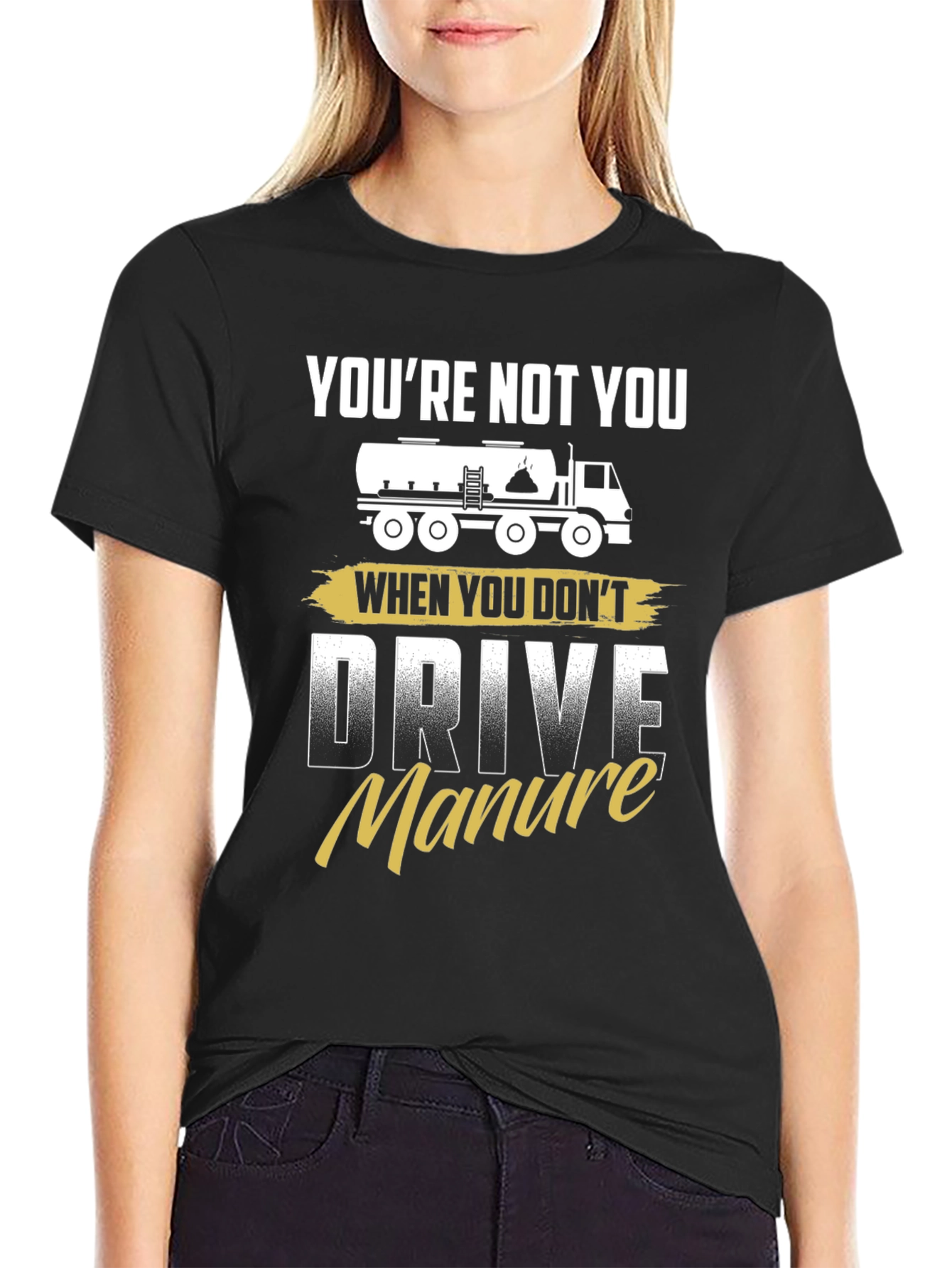 Black You're Not You Manure Driver Black Graphic Tee view 2