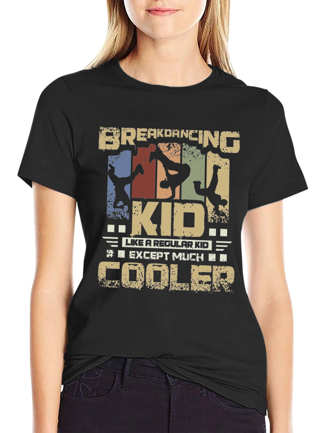 Black Breakdancing Kid T-Shirt - Cool & Unique Design view 2