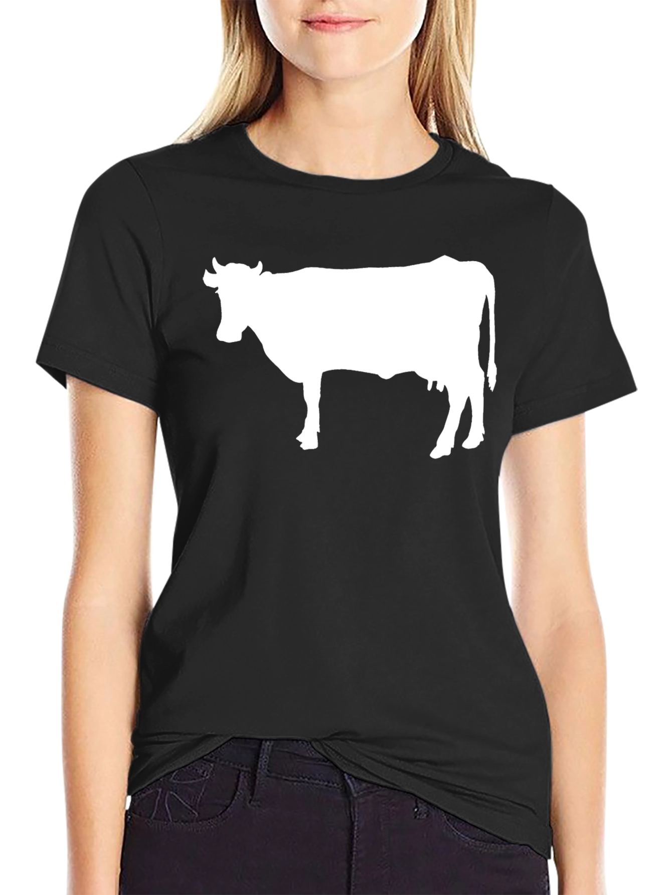 Black Cow Graphic Tee - Black, Unisex view 2