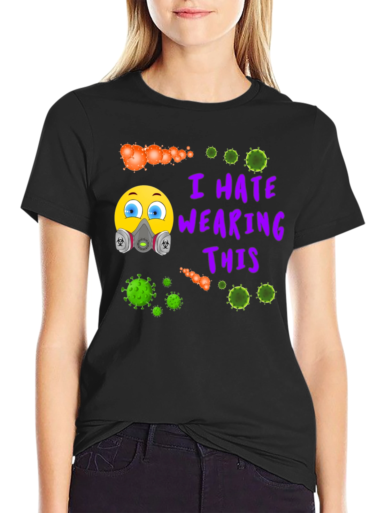Black I Hate Wearing This T-Shirt - Novelty Virus Graphic Tee view 2