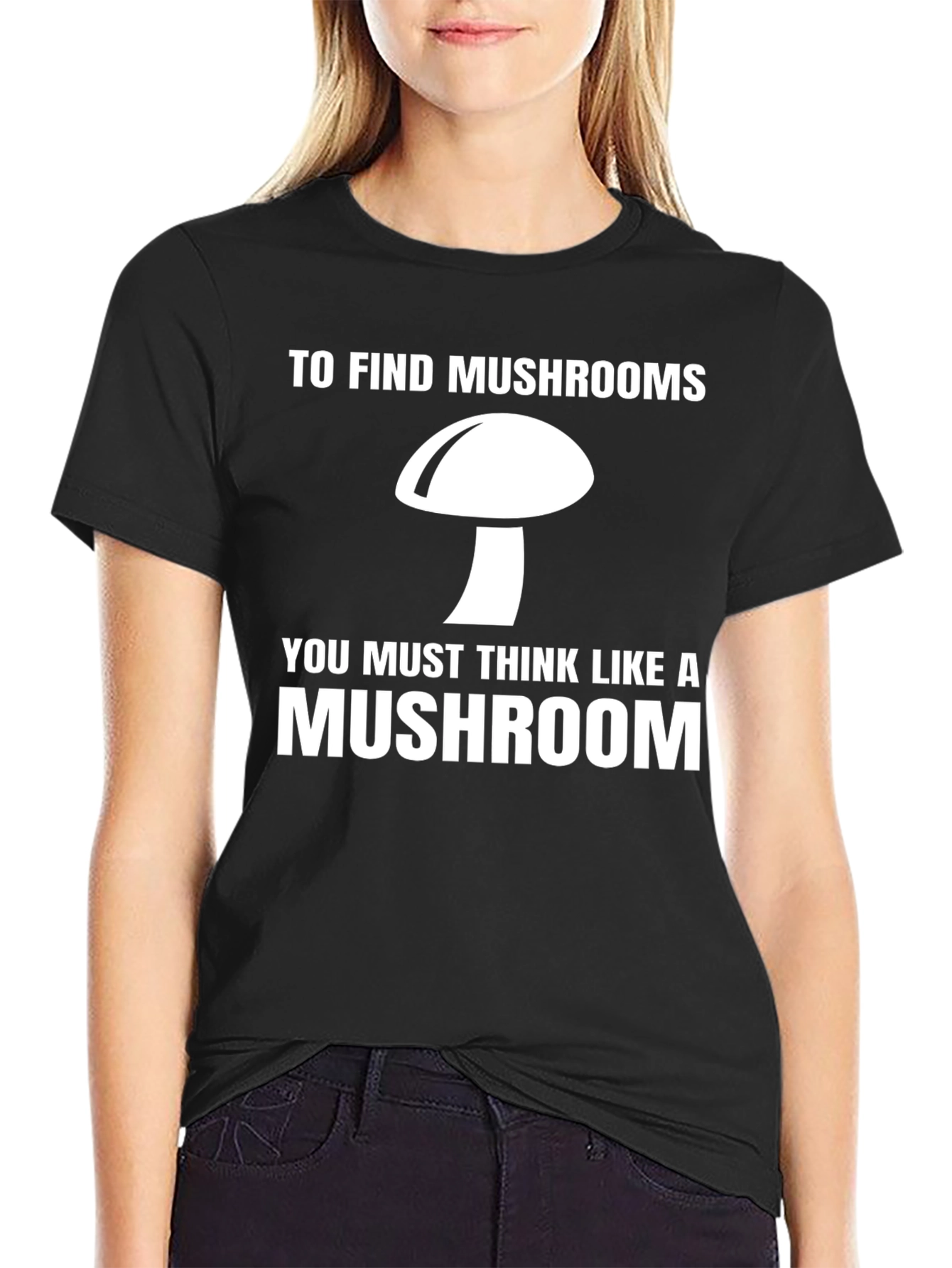 Black Think Like a Mushroom Graphic Tee view 2