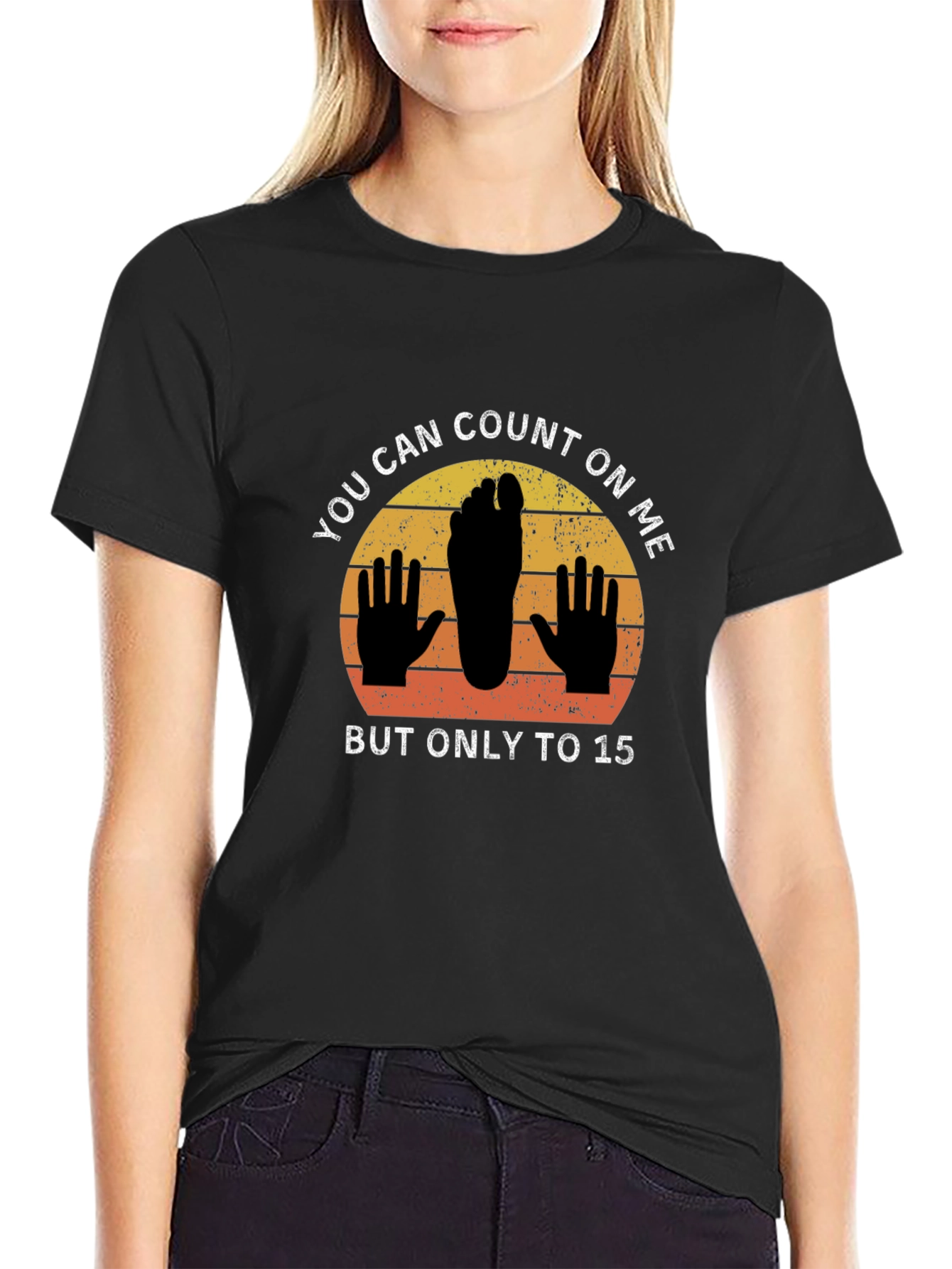 Black Funny You Can Count On Me T-Shirt view 2
