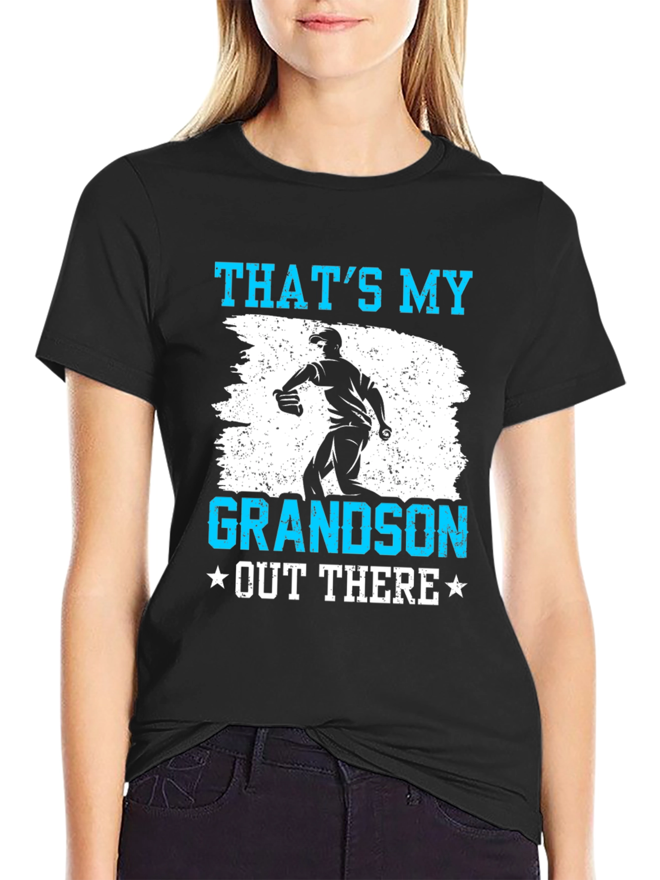 Black That's My Grandson Baseball T-Shirt view 2