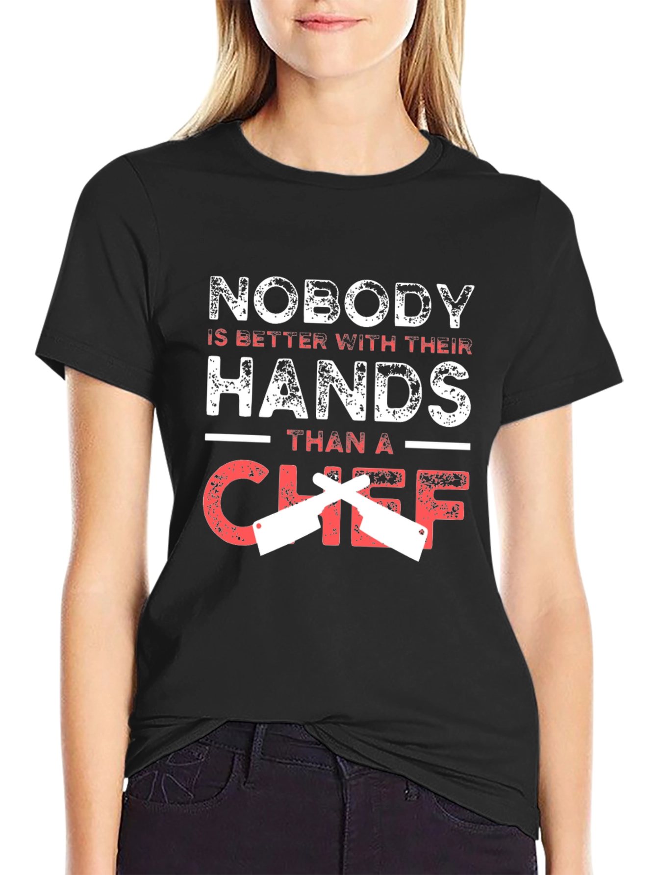 Black Chef Hands Graphic Tee - Black Cotton Blend view 2