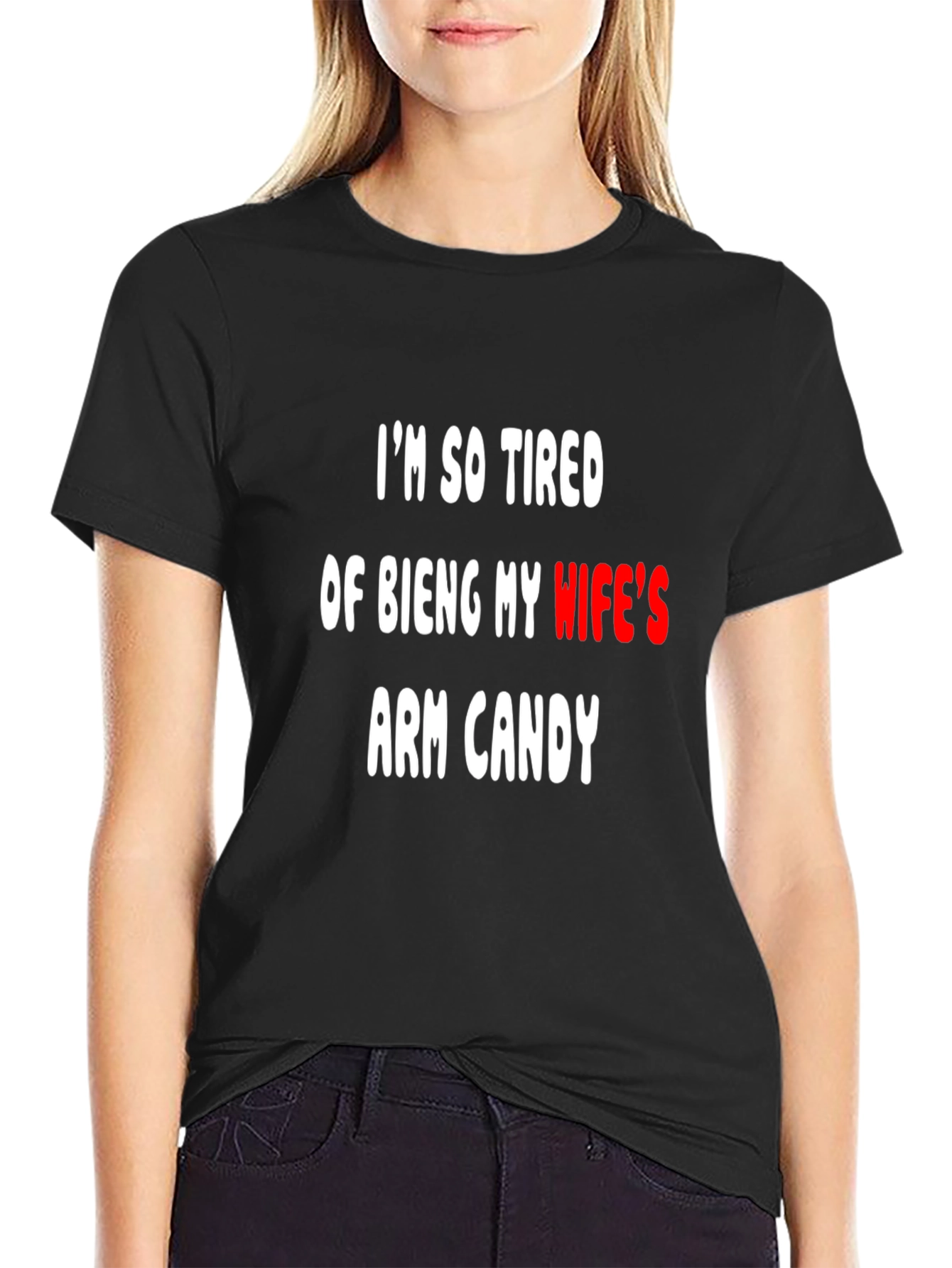 Black Funny Arm Candy T-Shirt view 2
