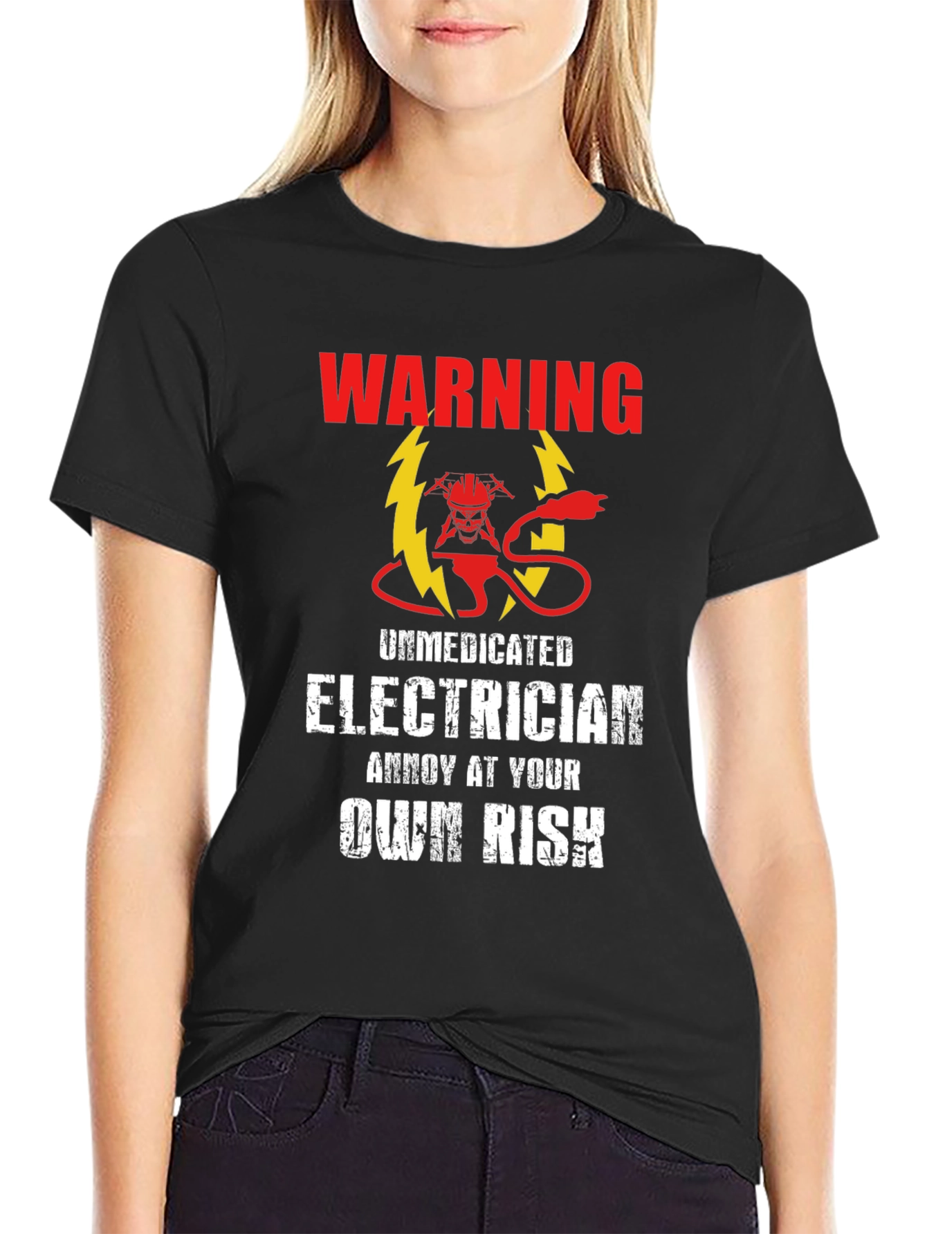 Warning Unmedicated Electrician T-Shirt - 2