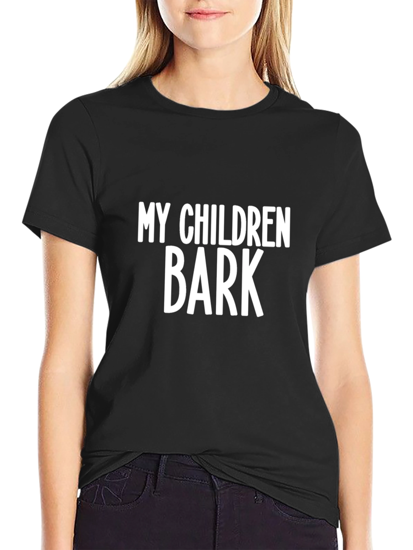 Black My Children Bark T-Shirt - Funny Novelty Tee view 2