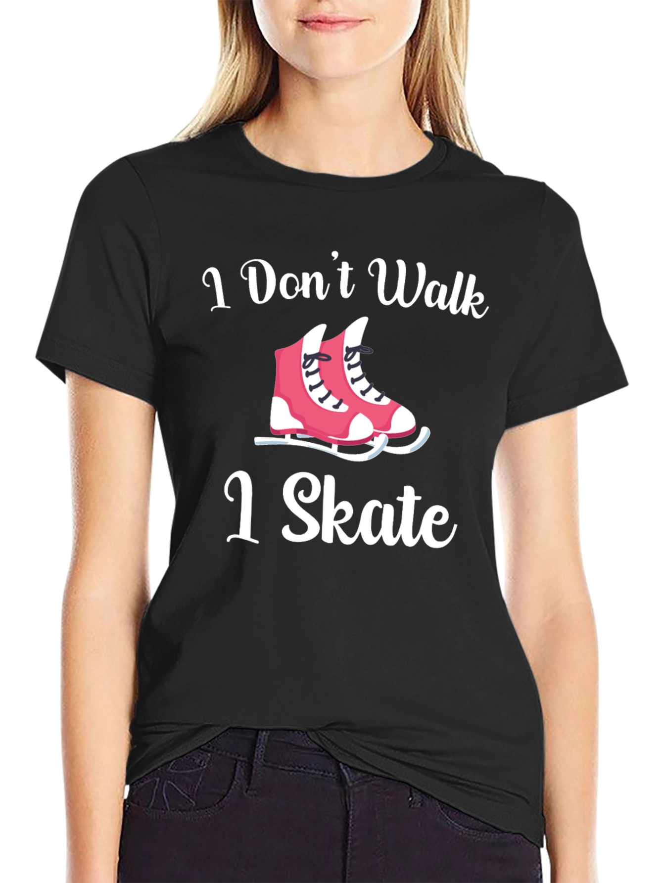 Black I Don't Walk I Skate T-Shirt view 2