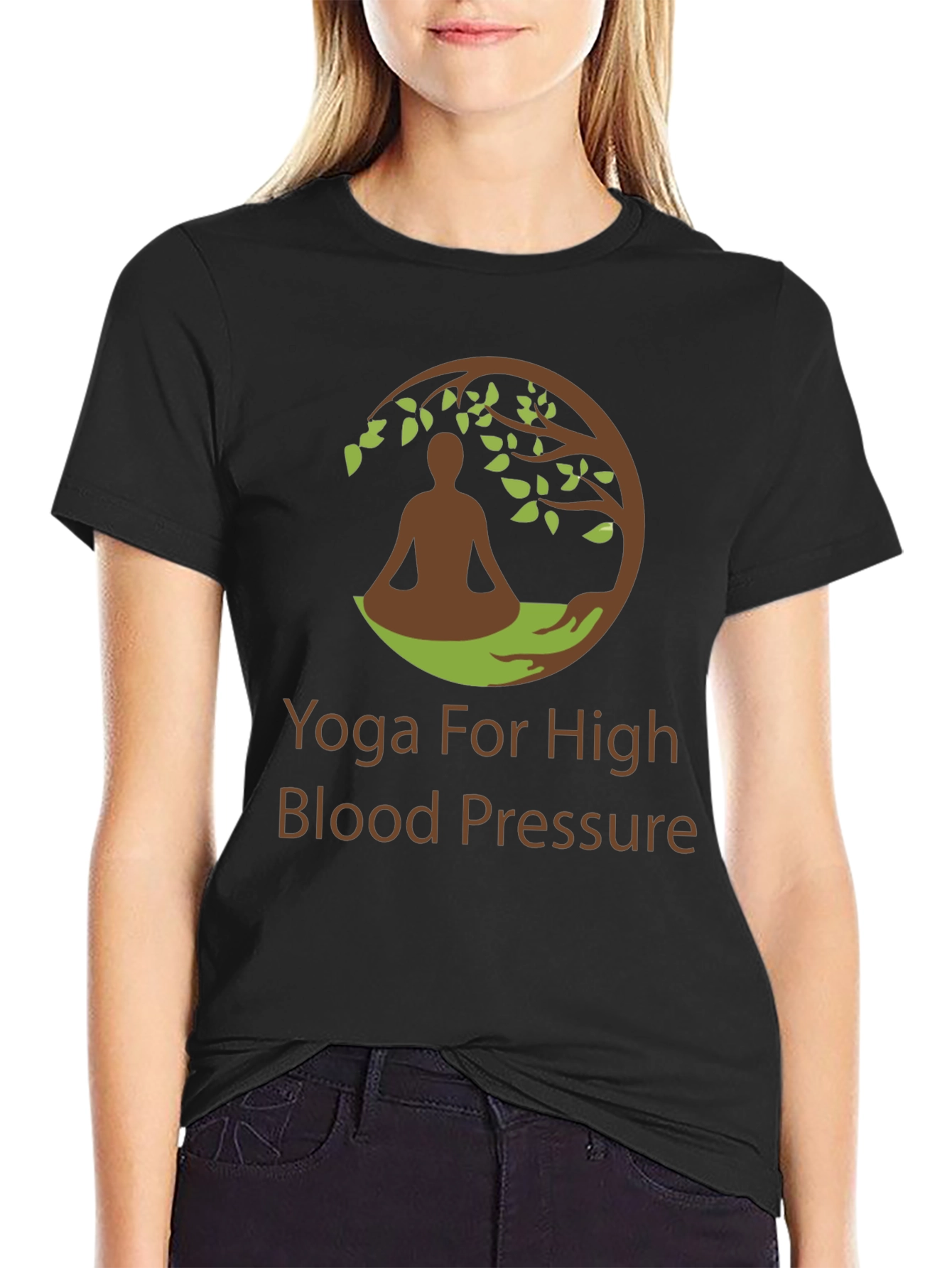Black Yoga for High Blood Pressure T-Shirt view 2