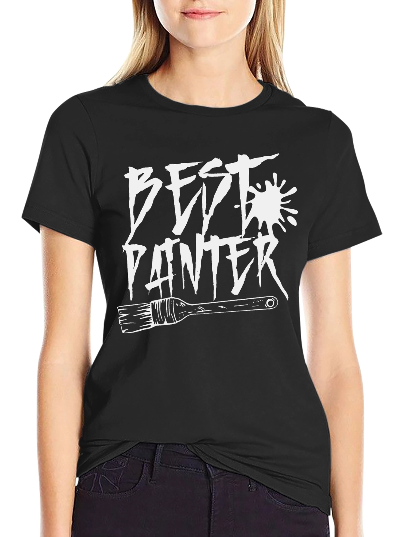 Black Best Painter Graphic T-Shirt - Black view 2