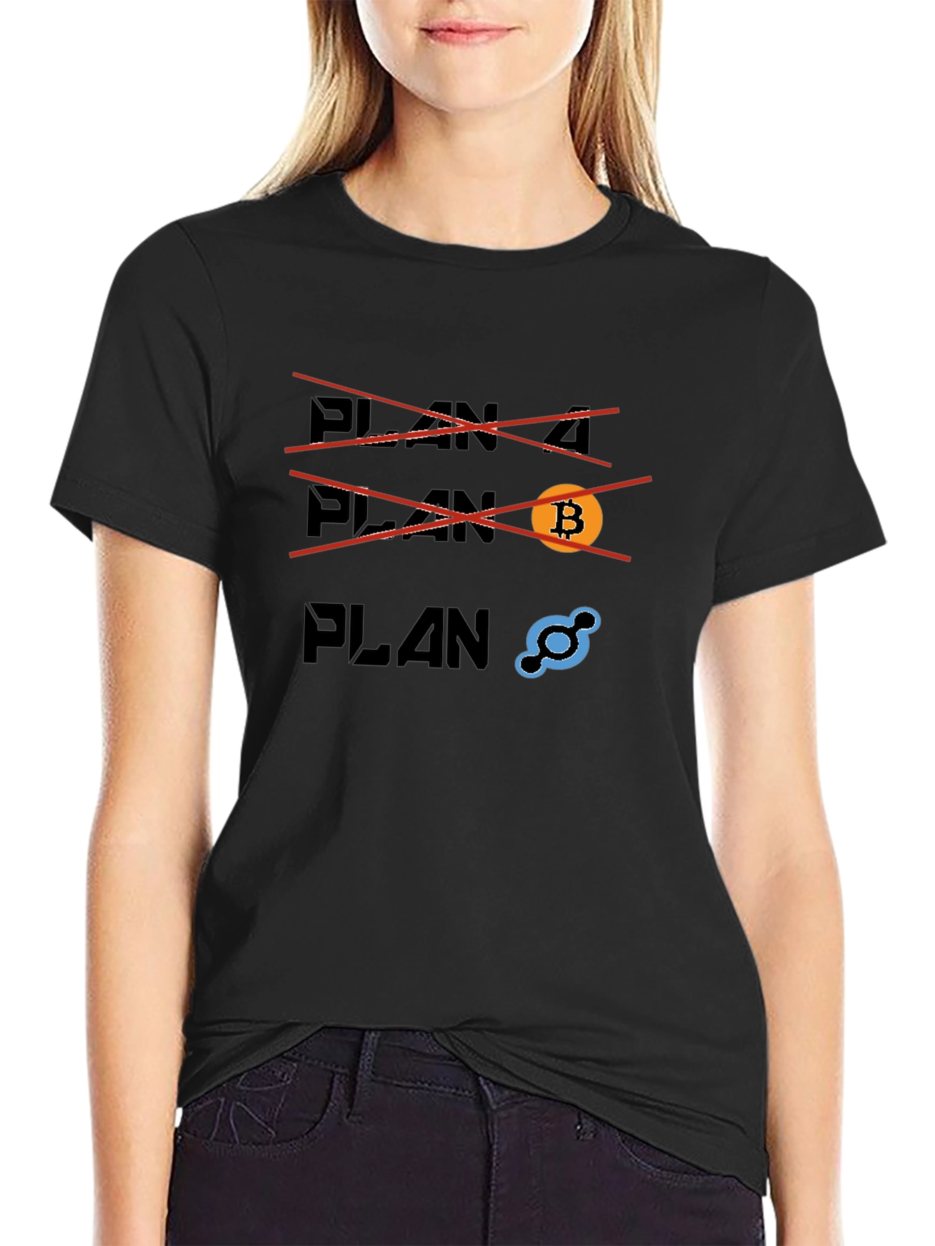 Black Crypto Plan T-Shirt - Bitcoin & Helium view 2