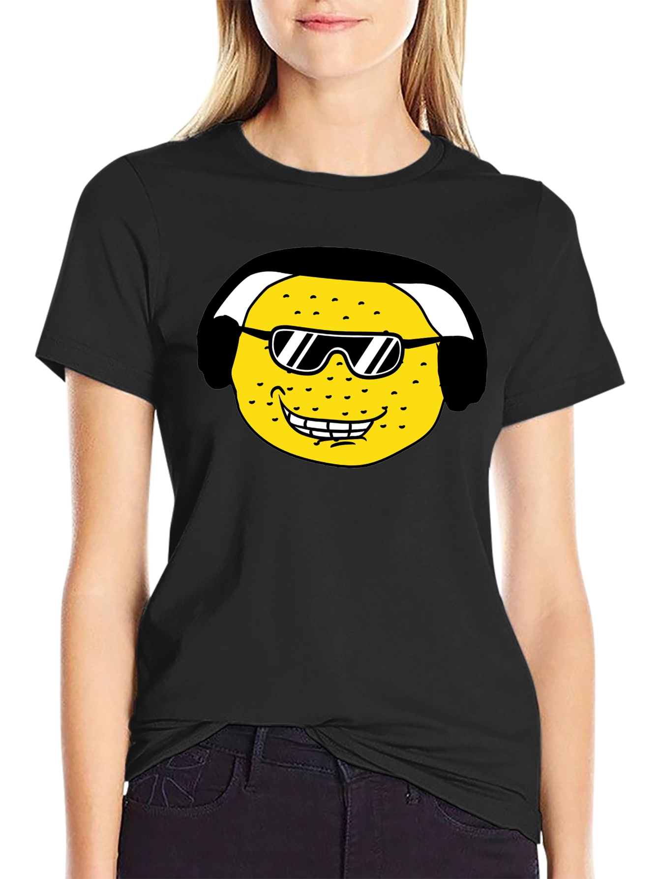 Black Cool Lemon Graphic Tee - Black view 2